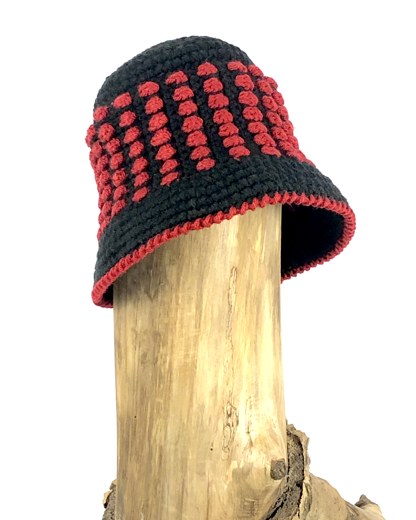 Black and Red Bucked hat