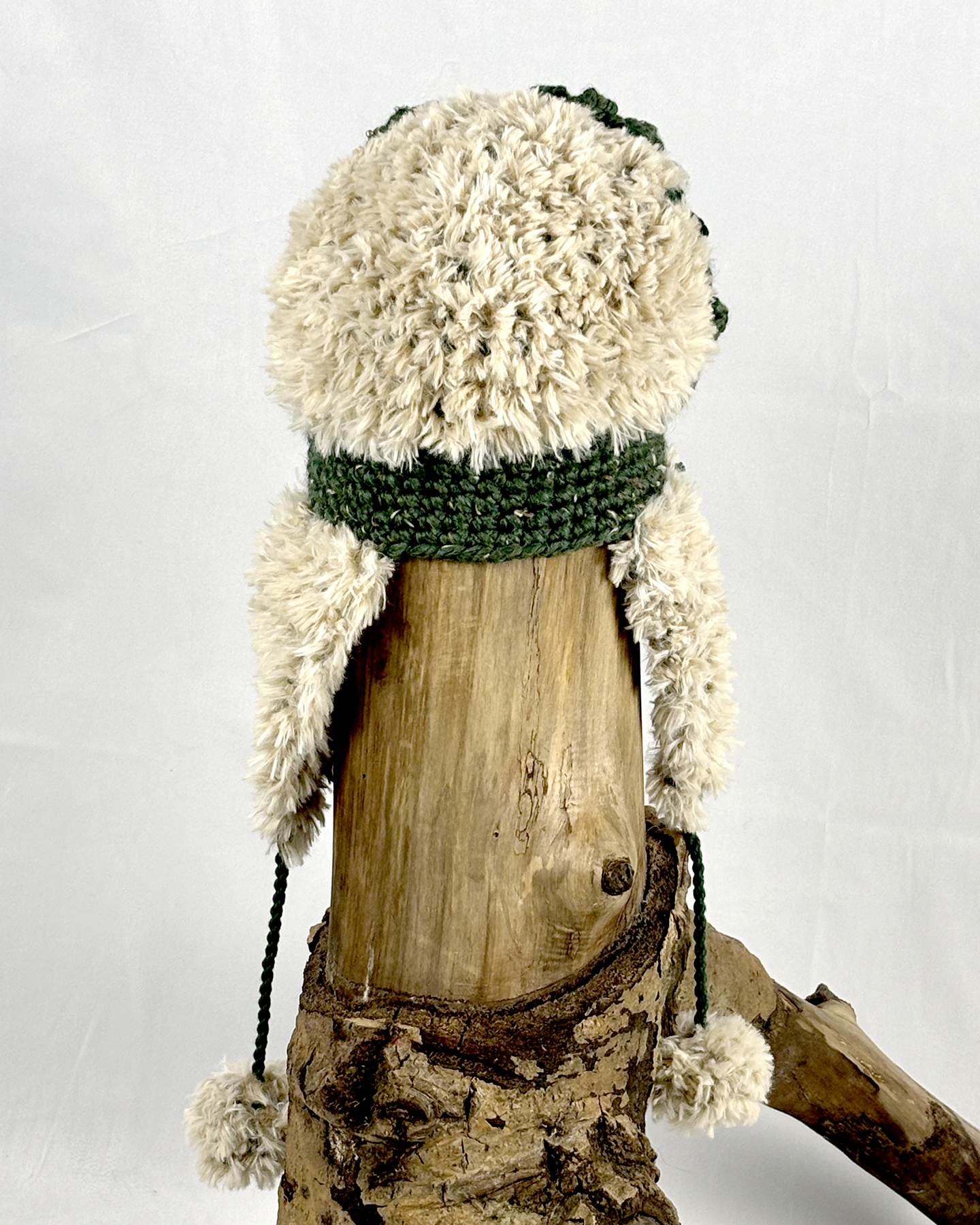 Green and Beige Flower Flapped Hat