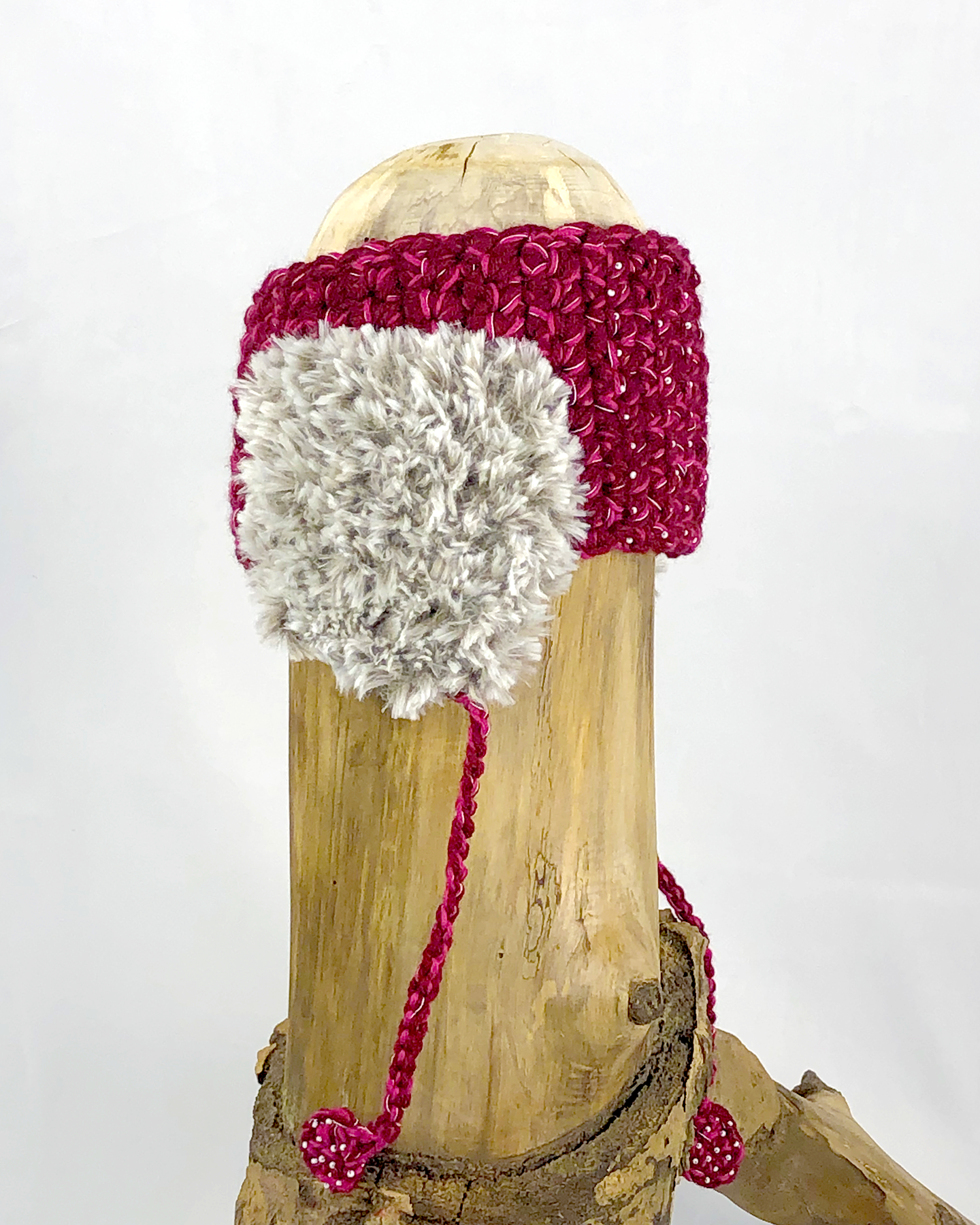 Maroon and Grey Flapped Headband