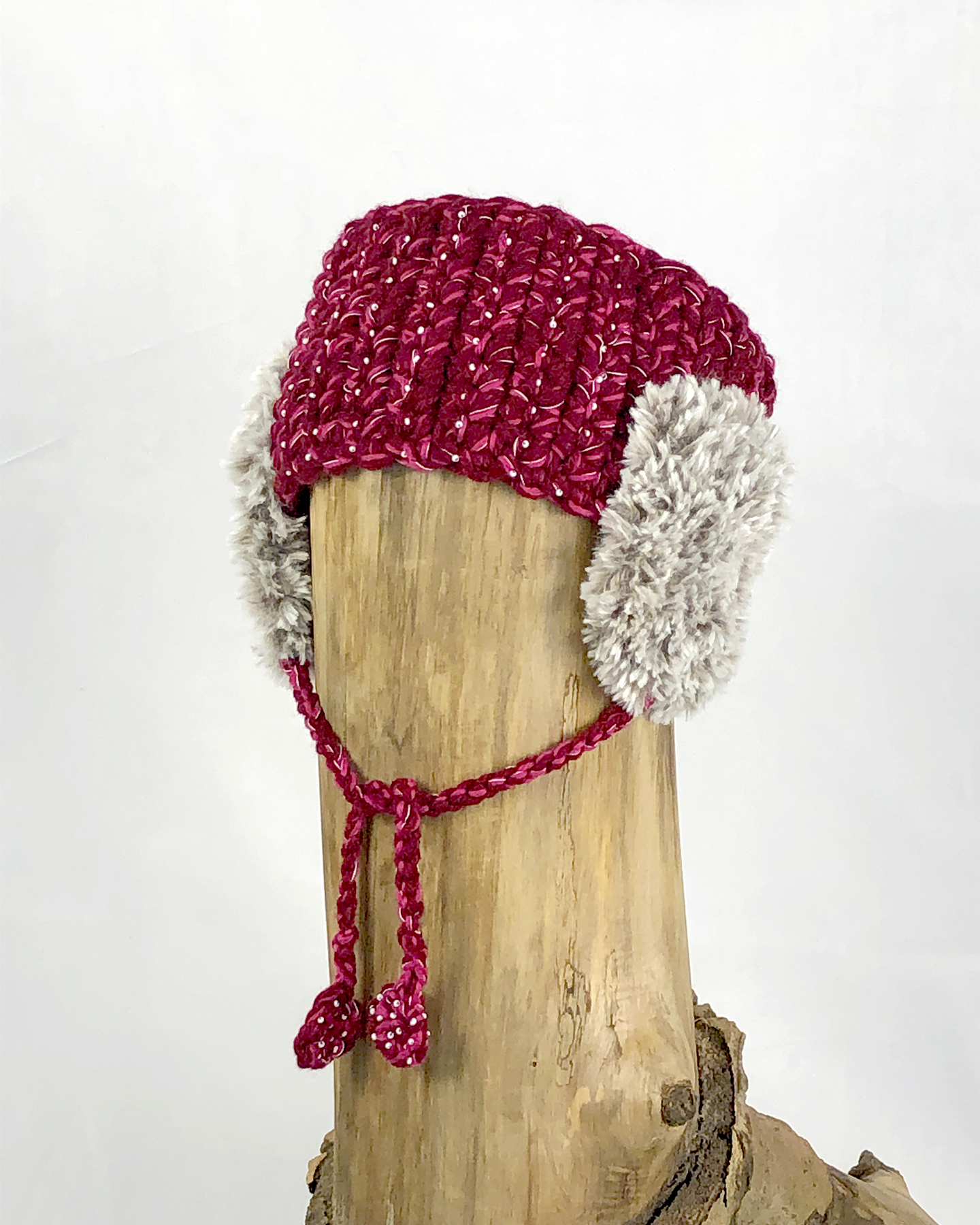 Maroon and Grey Flapped Headband