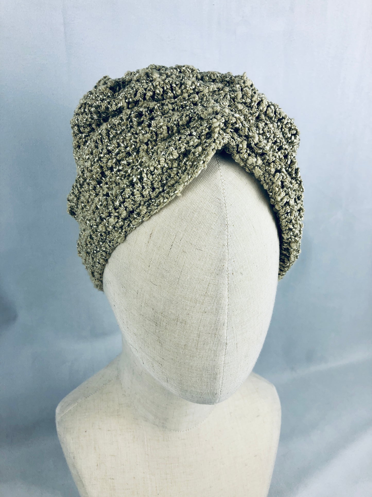 Brass olive slouchy beanie/turban