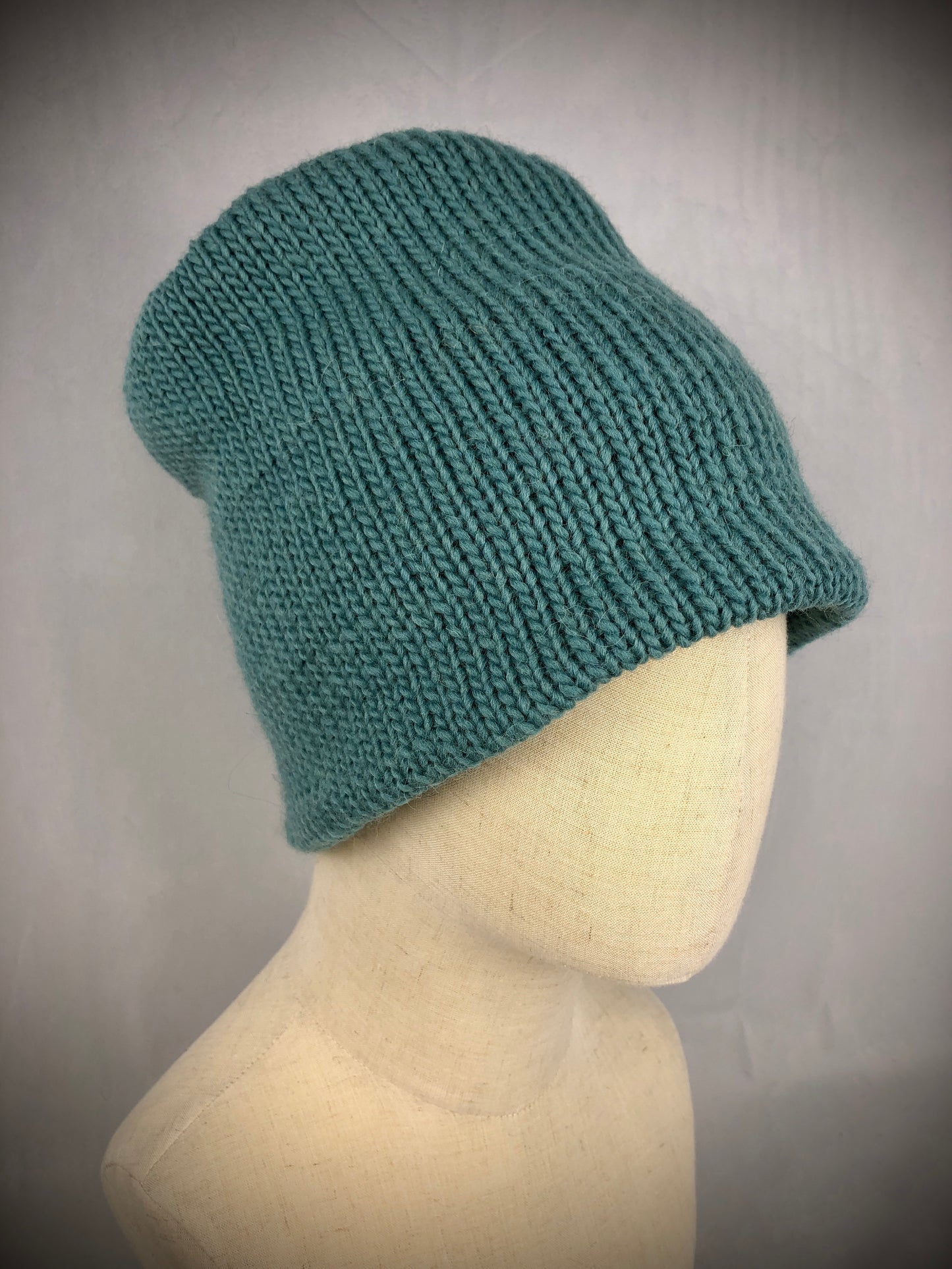 Teal blue beanie toque