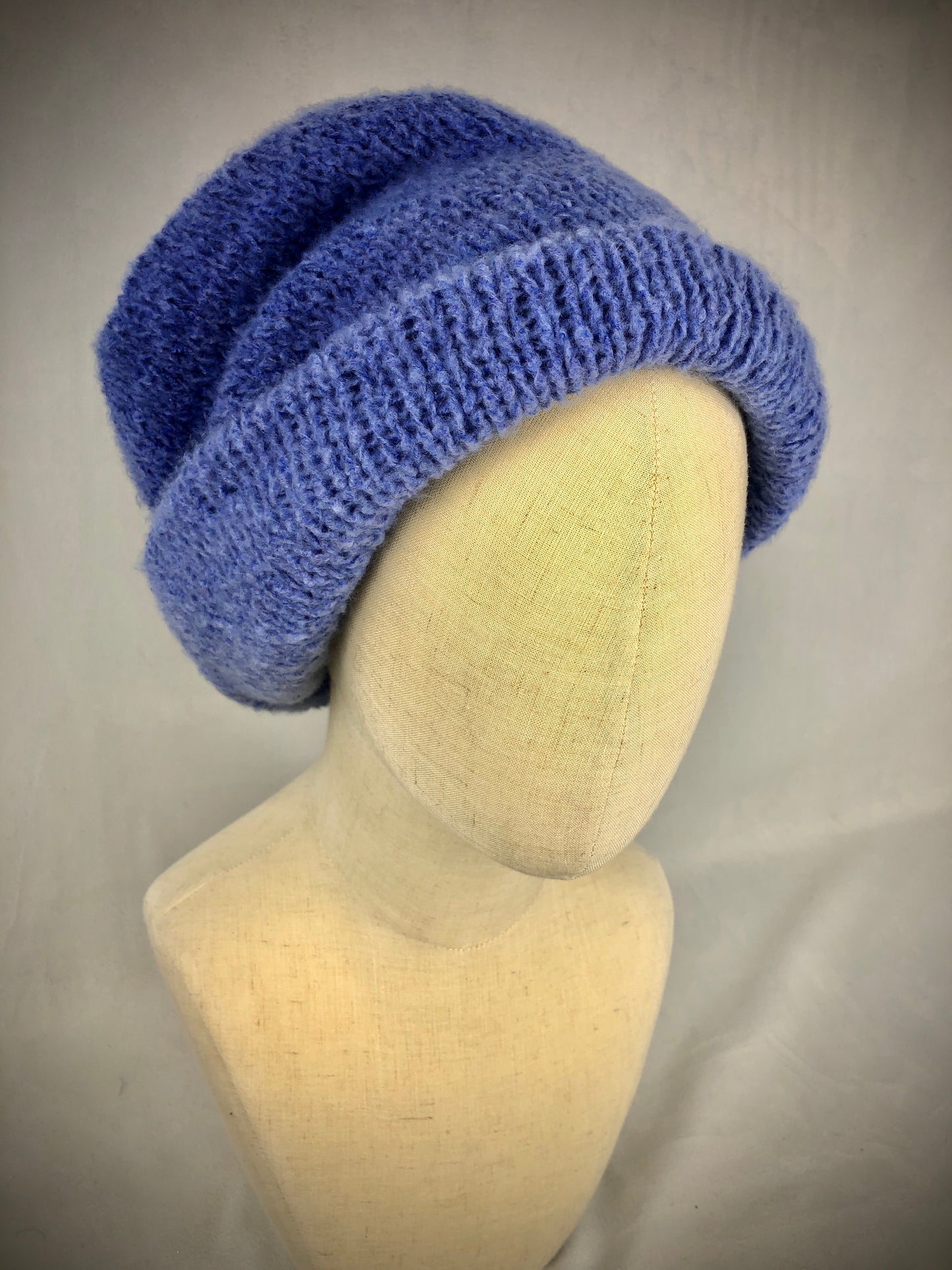 Blue oversize beanie toque