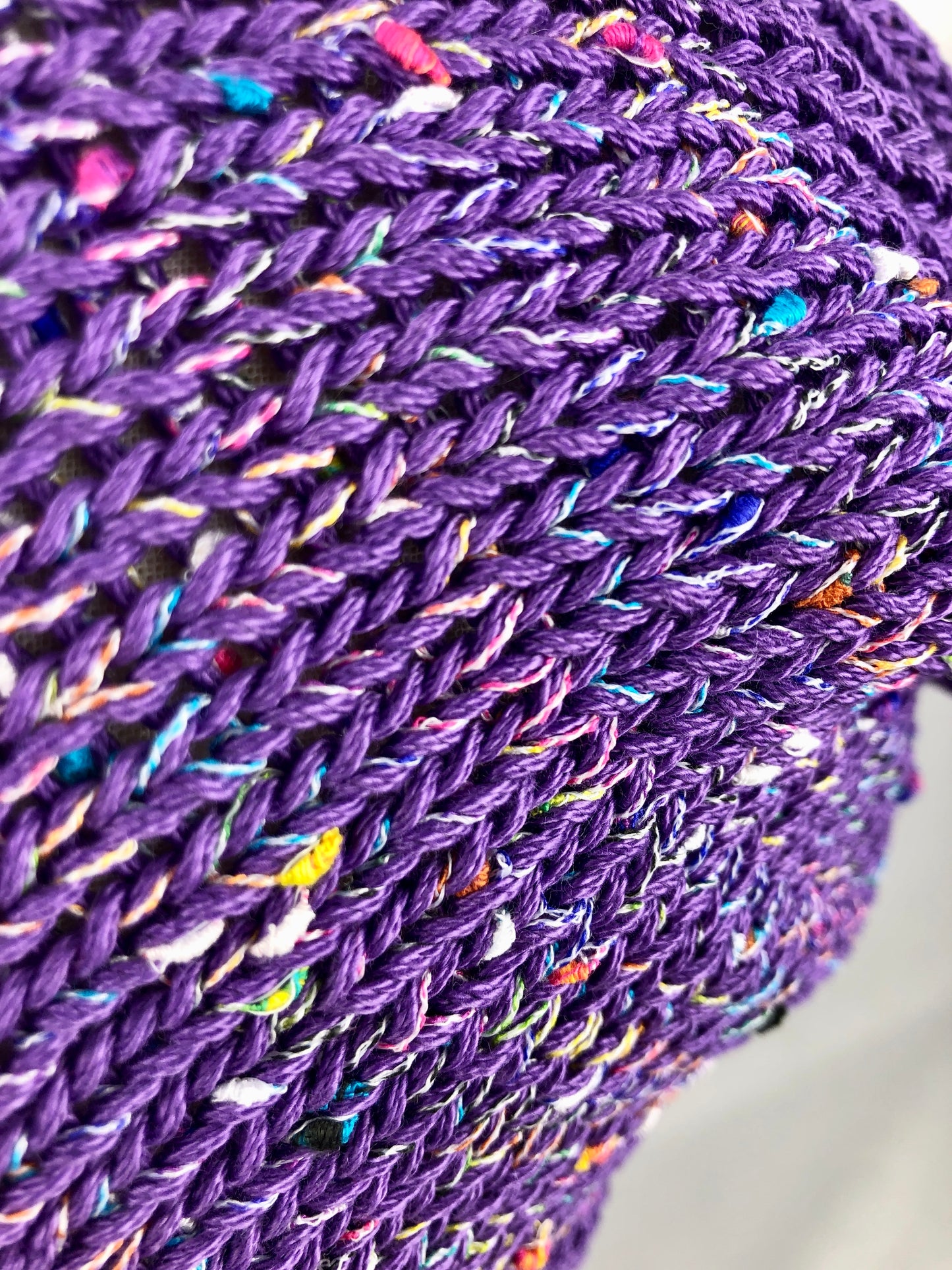 Purple roll up beanie summer toque