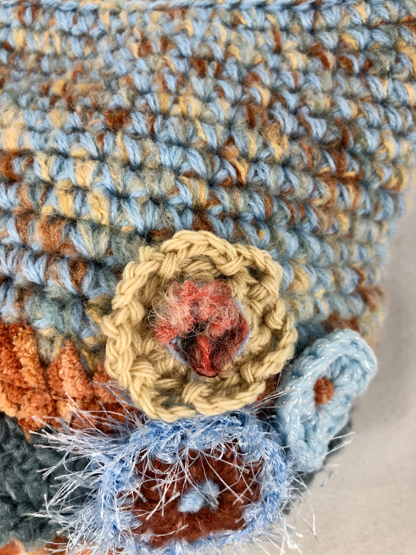 Blue brown cat beanie toque