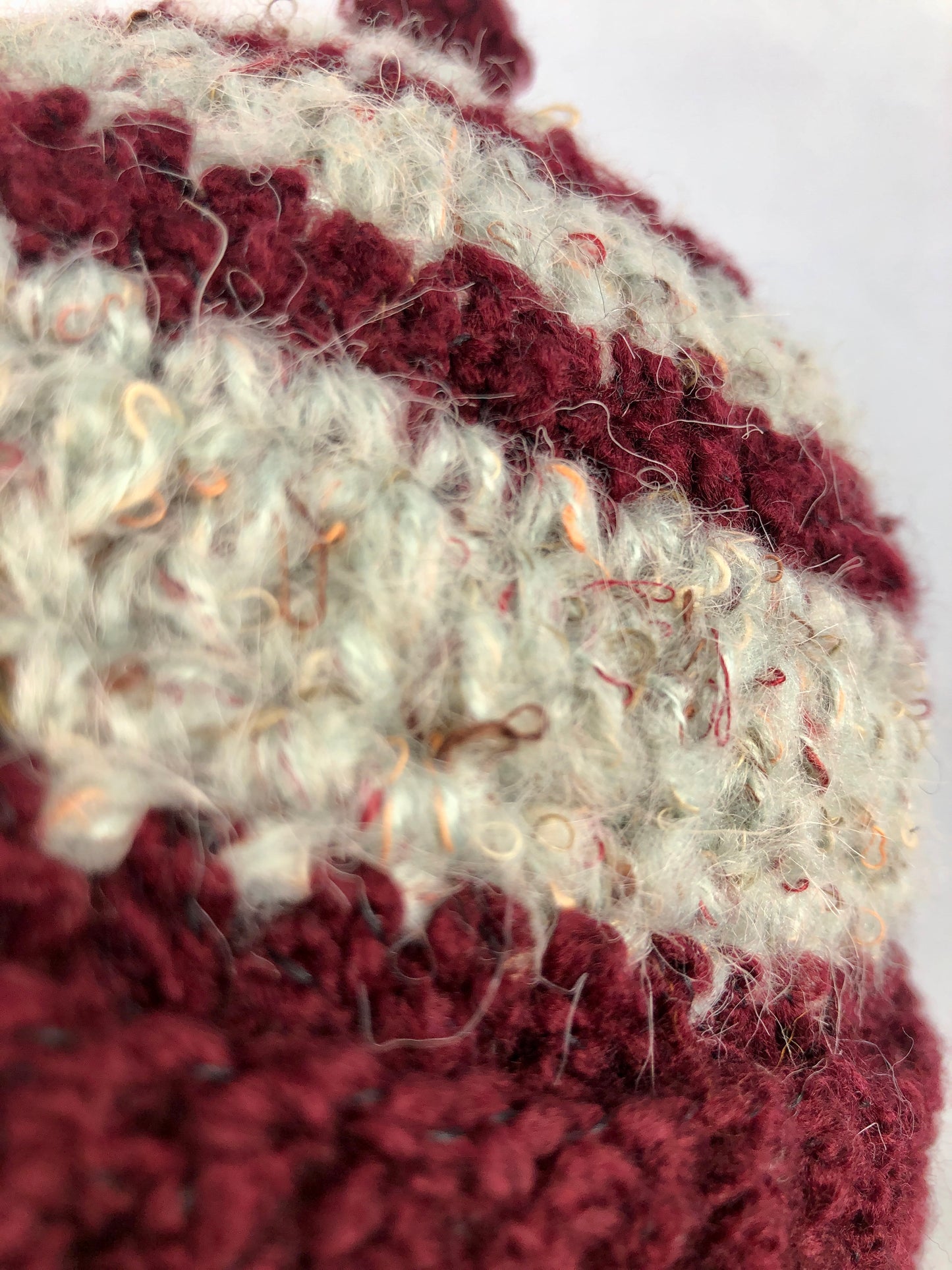 Grey maroon beanie toque