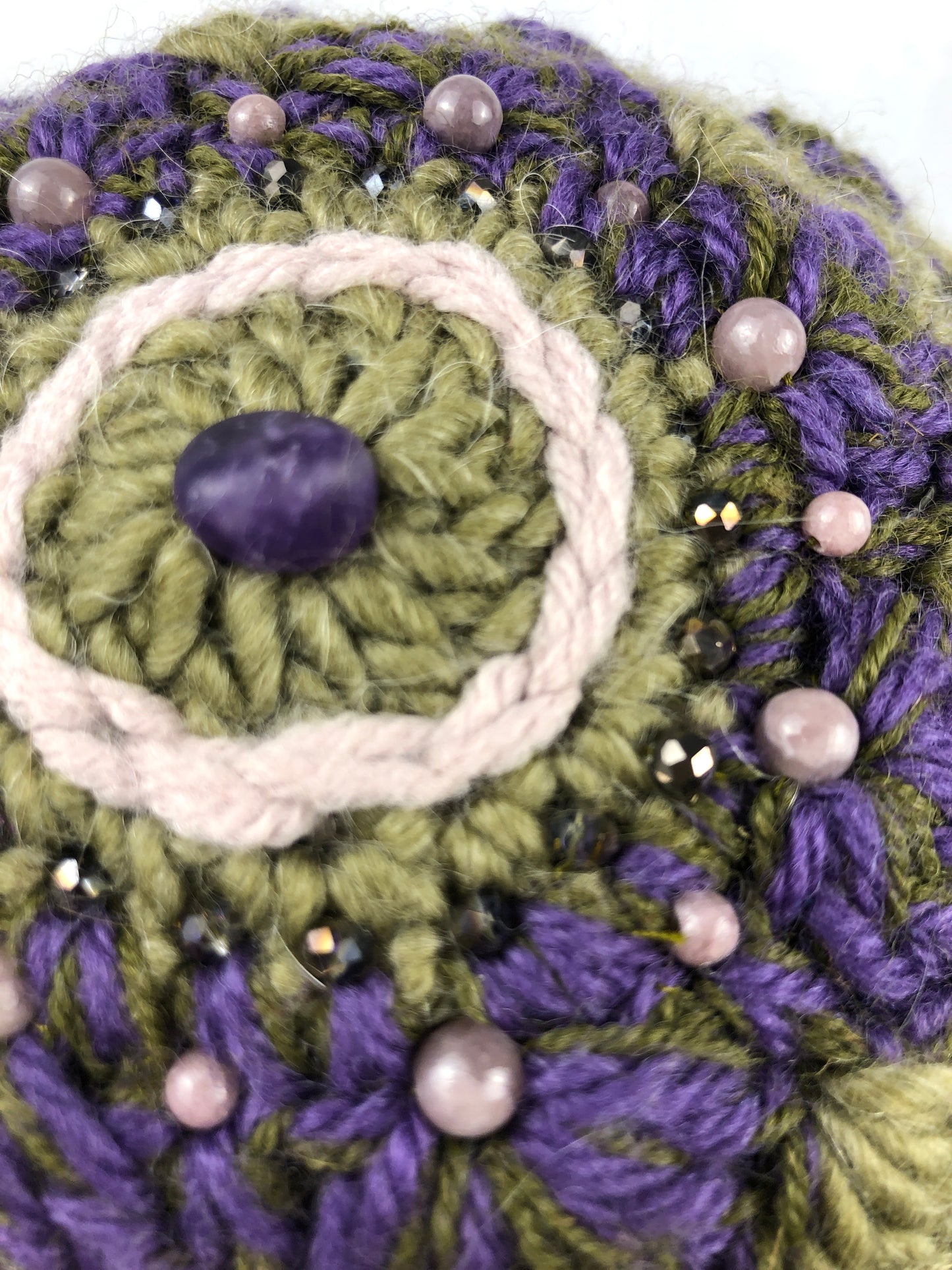 Green purple gems beret