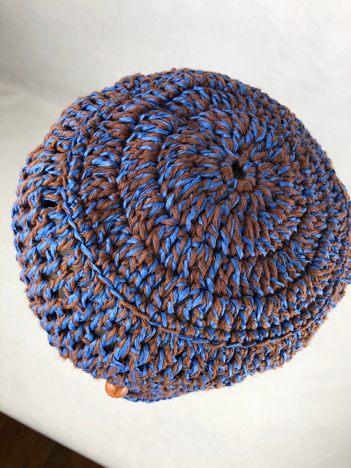 Blue brown summy kepi hat