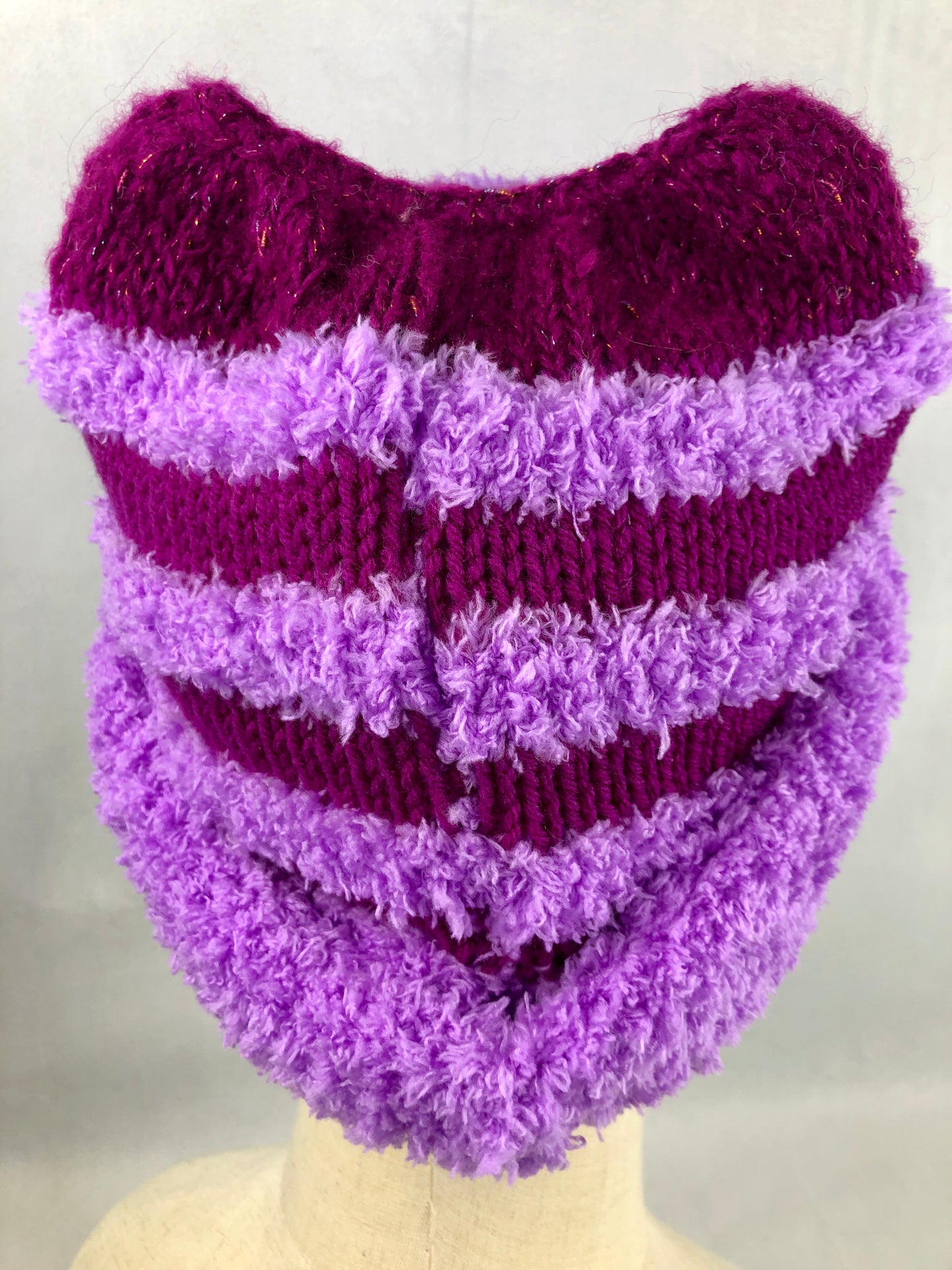Pink purple Cheshire style toque