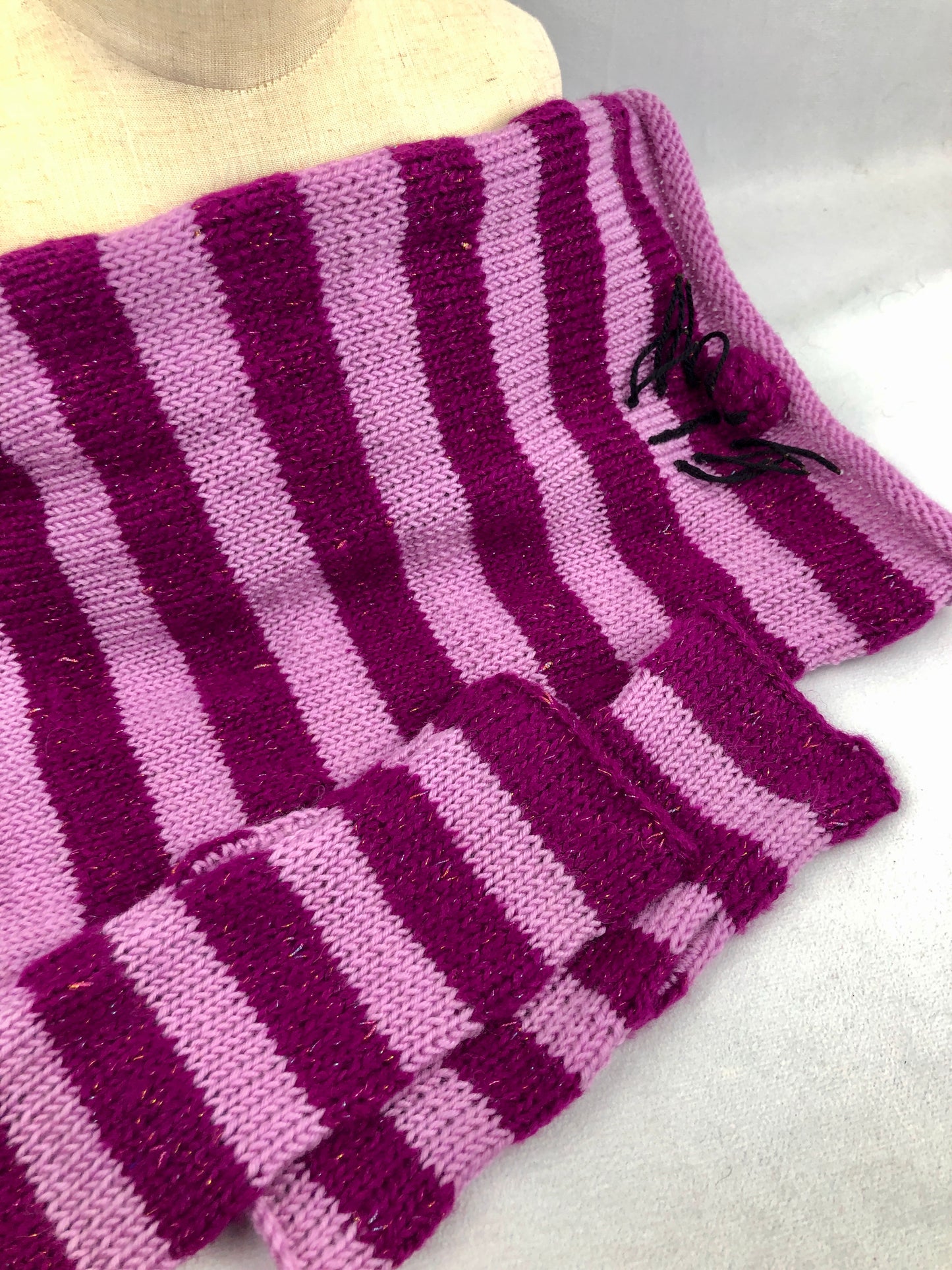 Pink purple Cheshire cat neckwarmer set