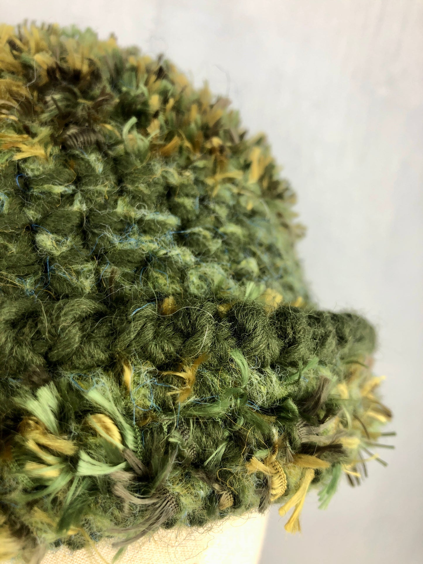 Olive green grass texture bucket hat