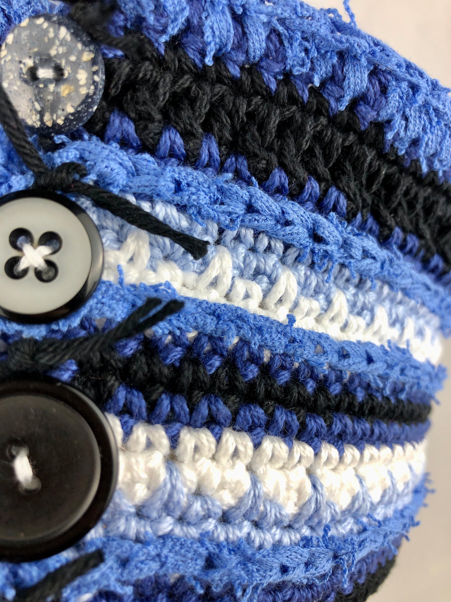 Blue cotton ball cap hat