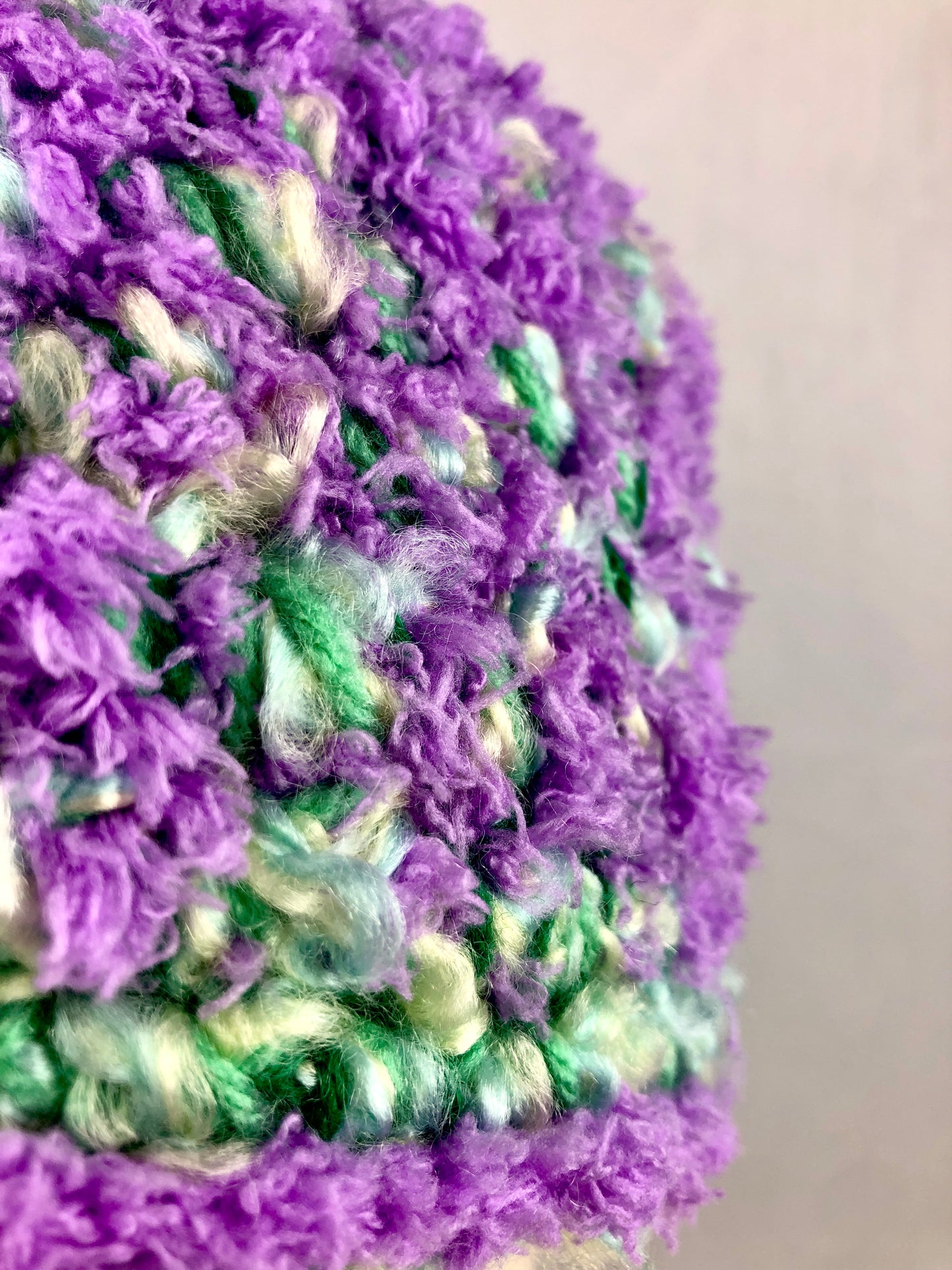 Purple broccoli beanie toque
