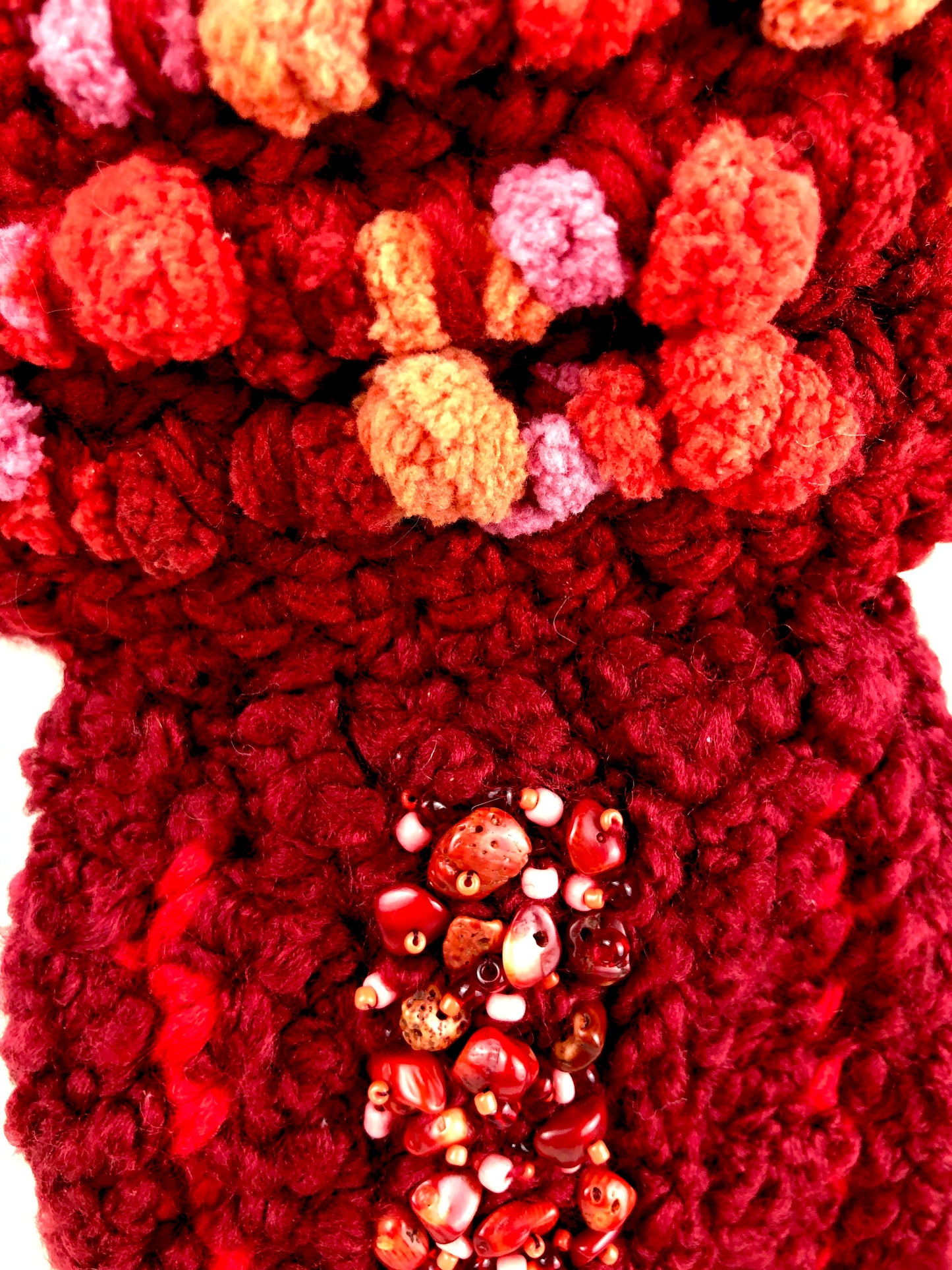 Red coral earflap hat