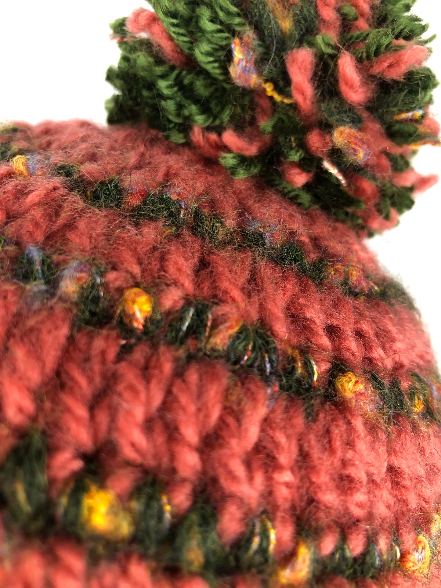 Red green stripe beanie toque
