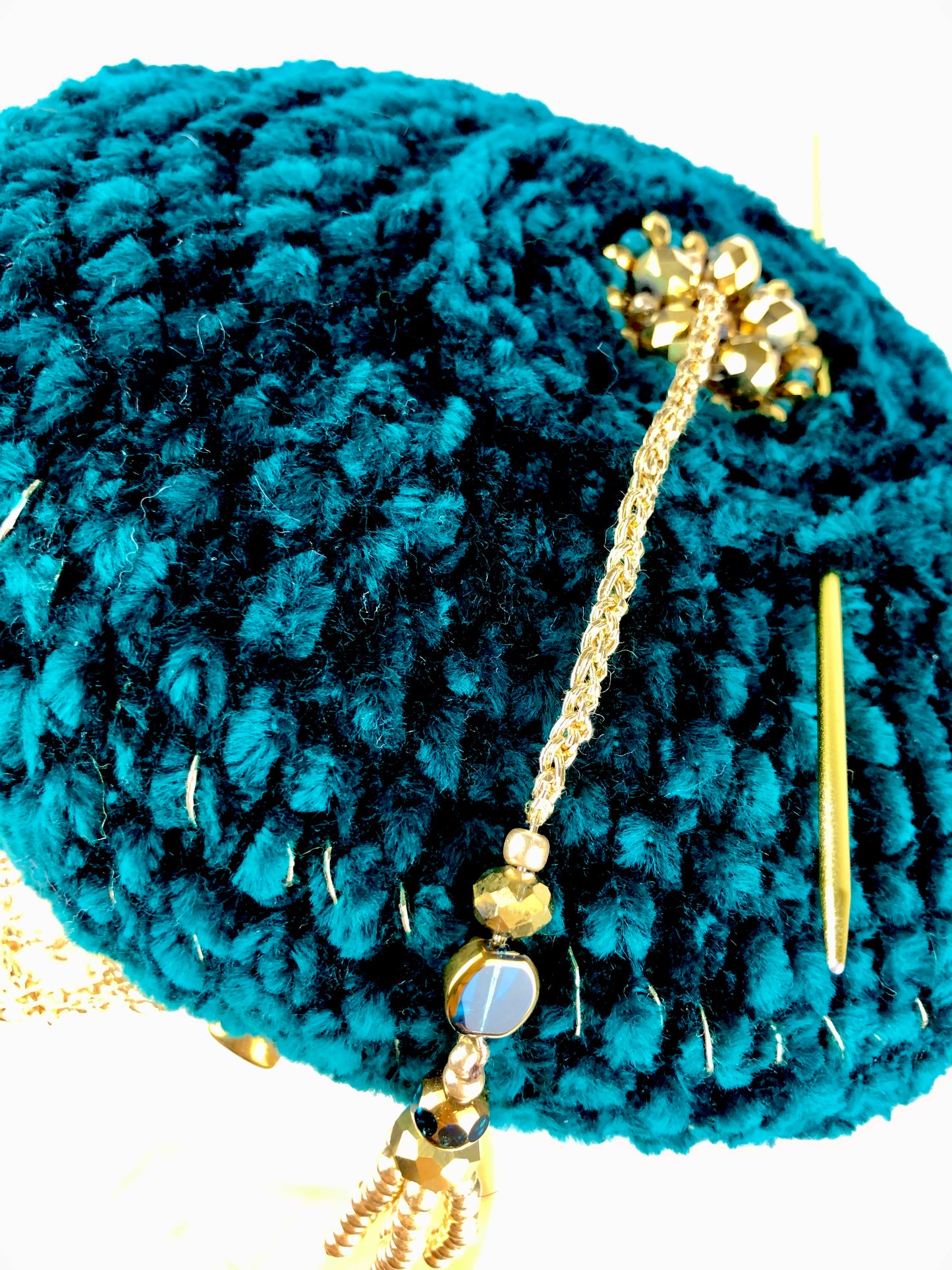 Emerald green gold cocktail hat