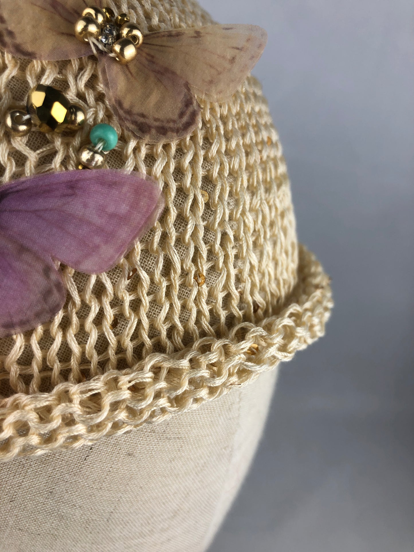 Butterfly cotton beanie that