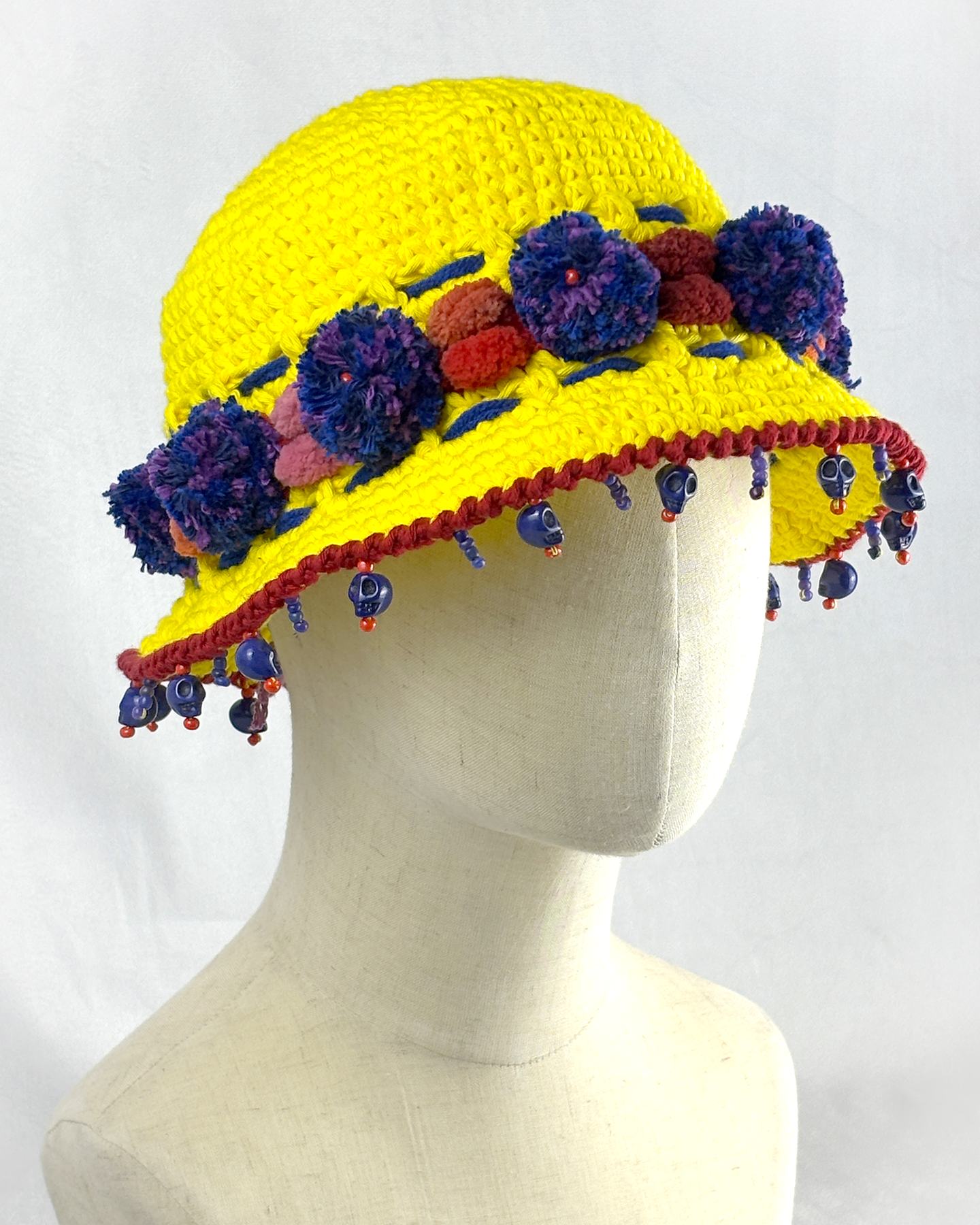 Yellow Dia De Los Muertos cotton hat