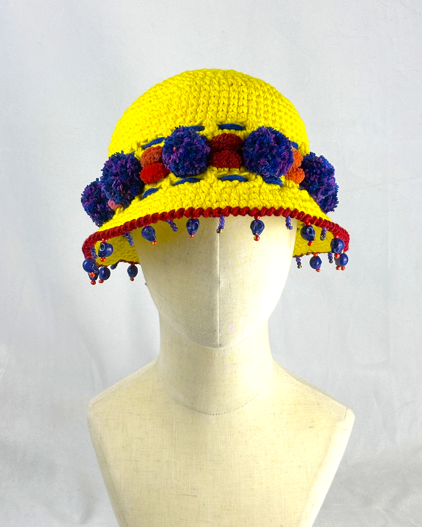 Yellow Dia De Los Muertos cotton hat