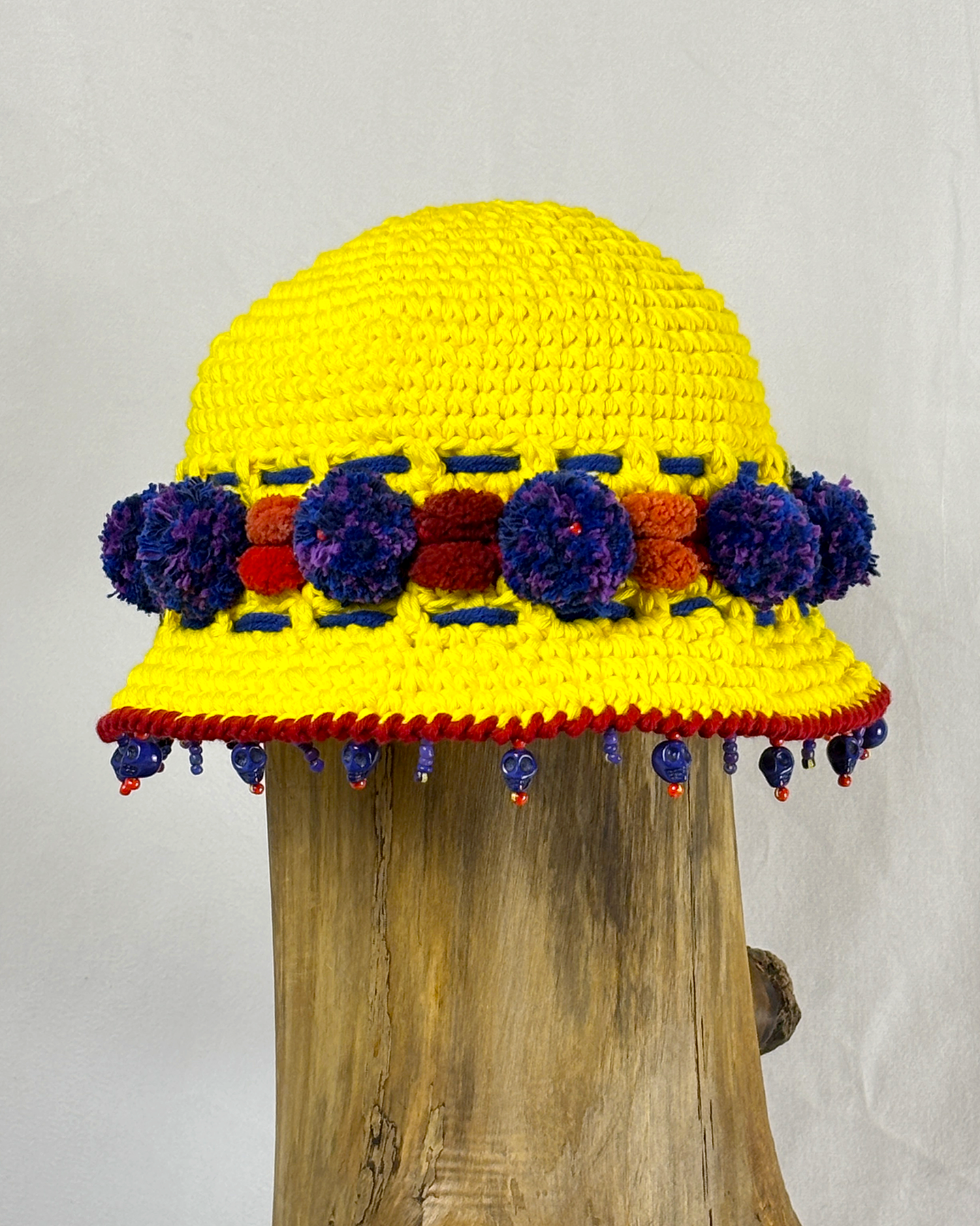 Yellow Dia De Los Muertos cotton hat