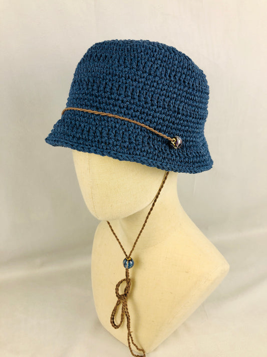 Denim blue cotton bucket/ fisher hat