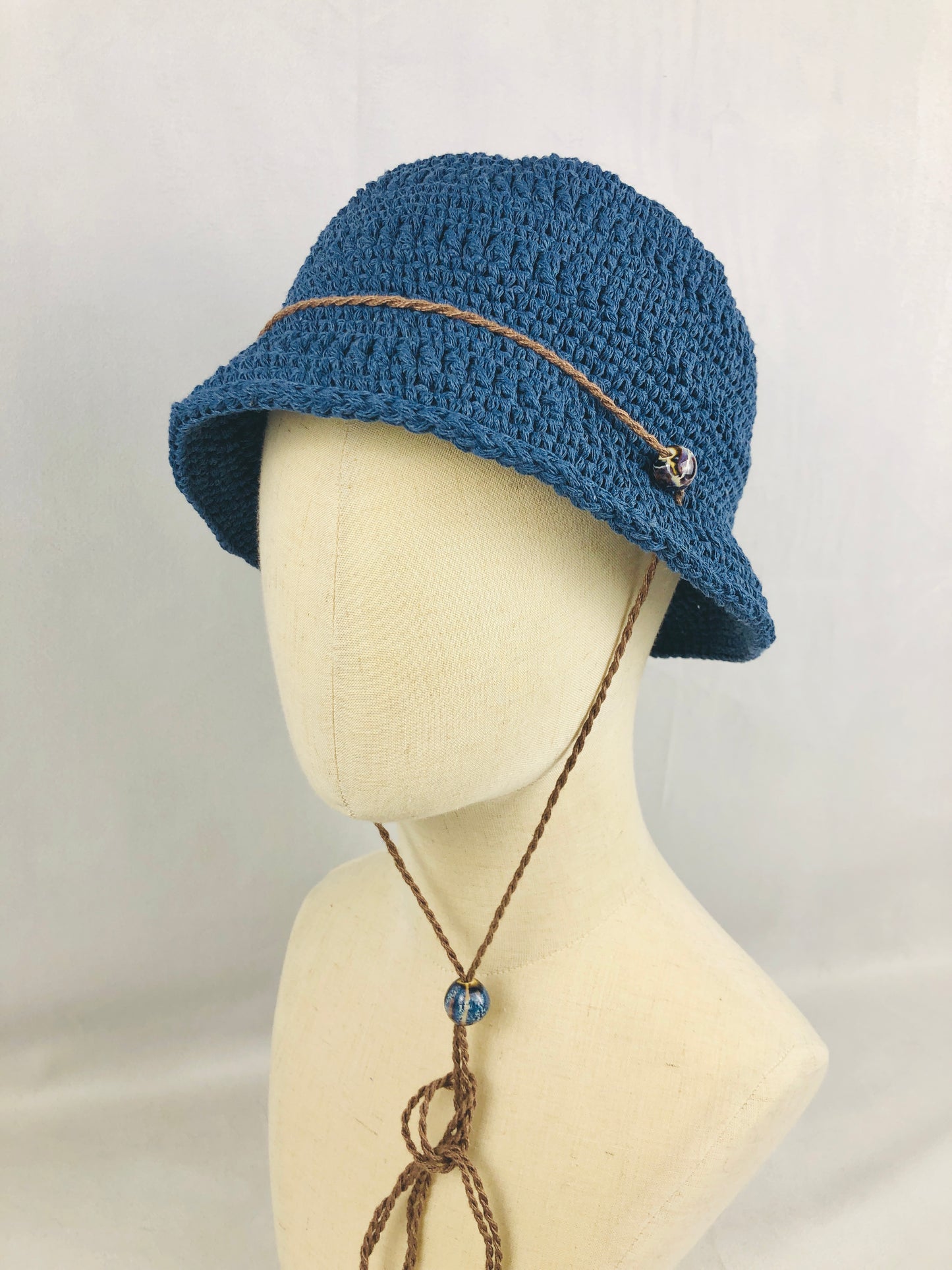 Denim blue cotton bucket/ fisher hat