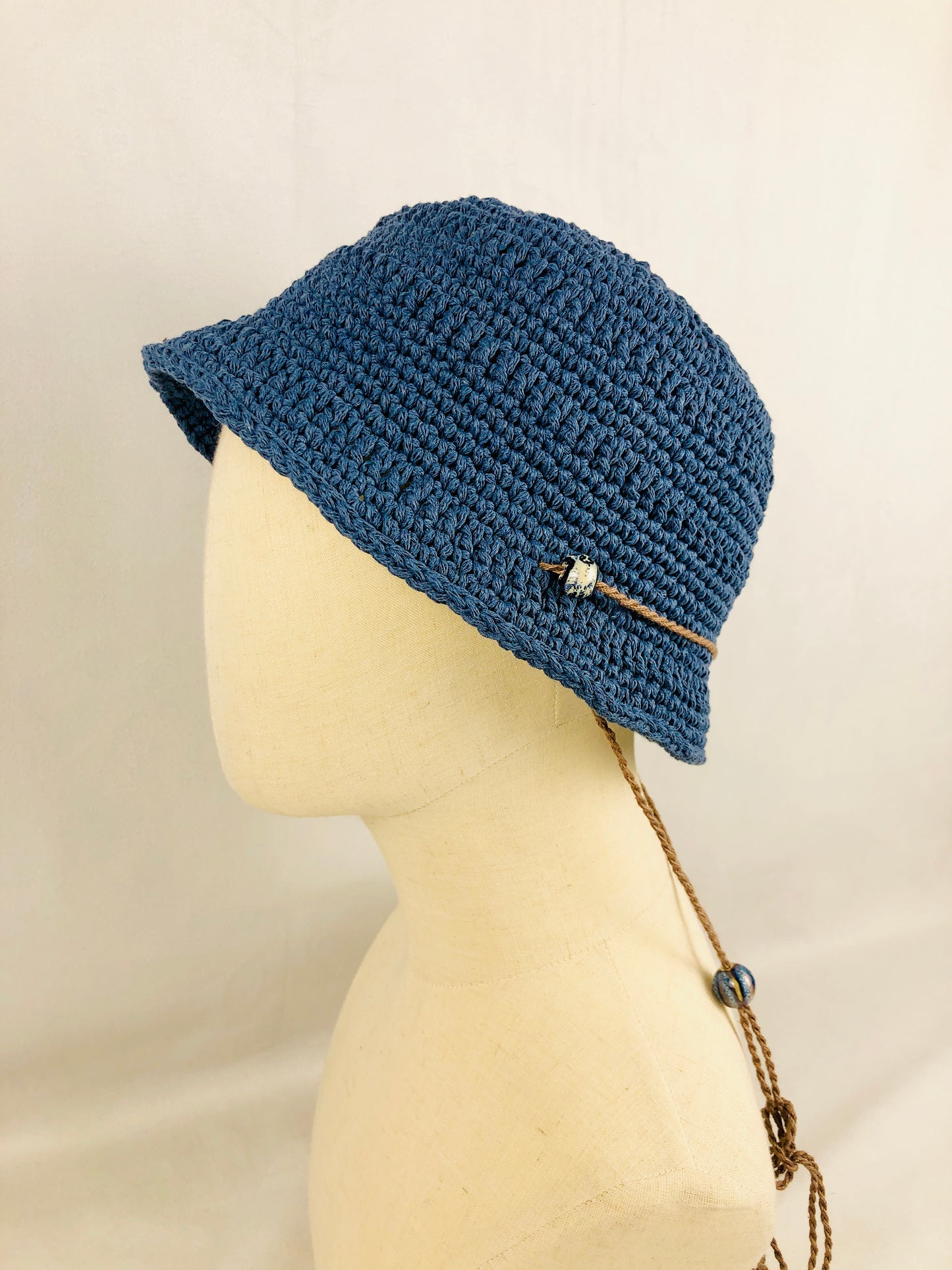Denim blue cotton bucket/ fisher hat