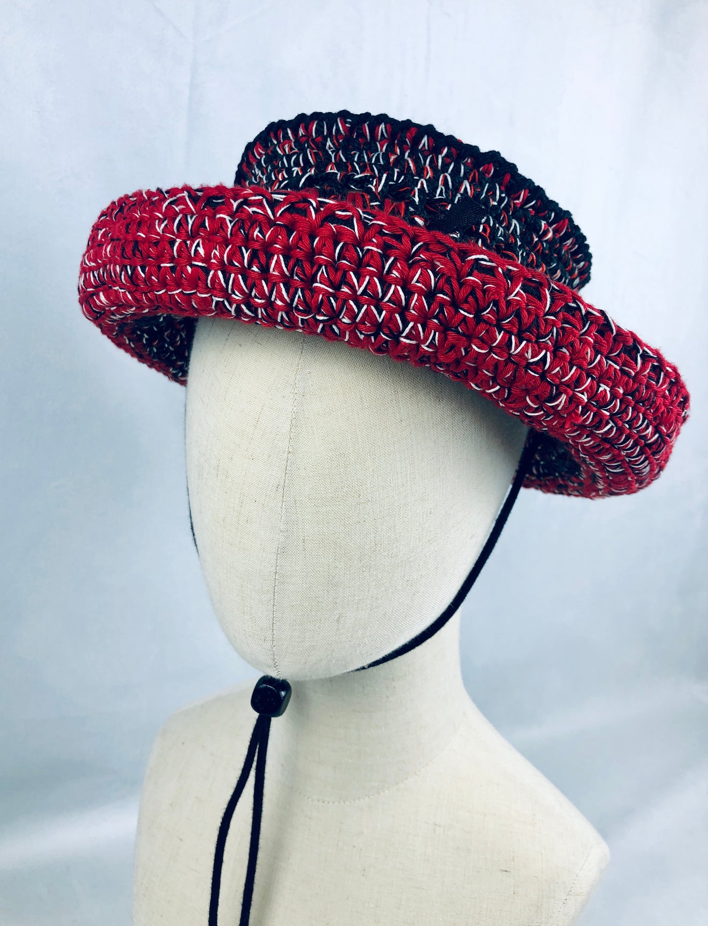 Black-red-white  lampshade cotton Hat