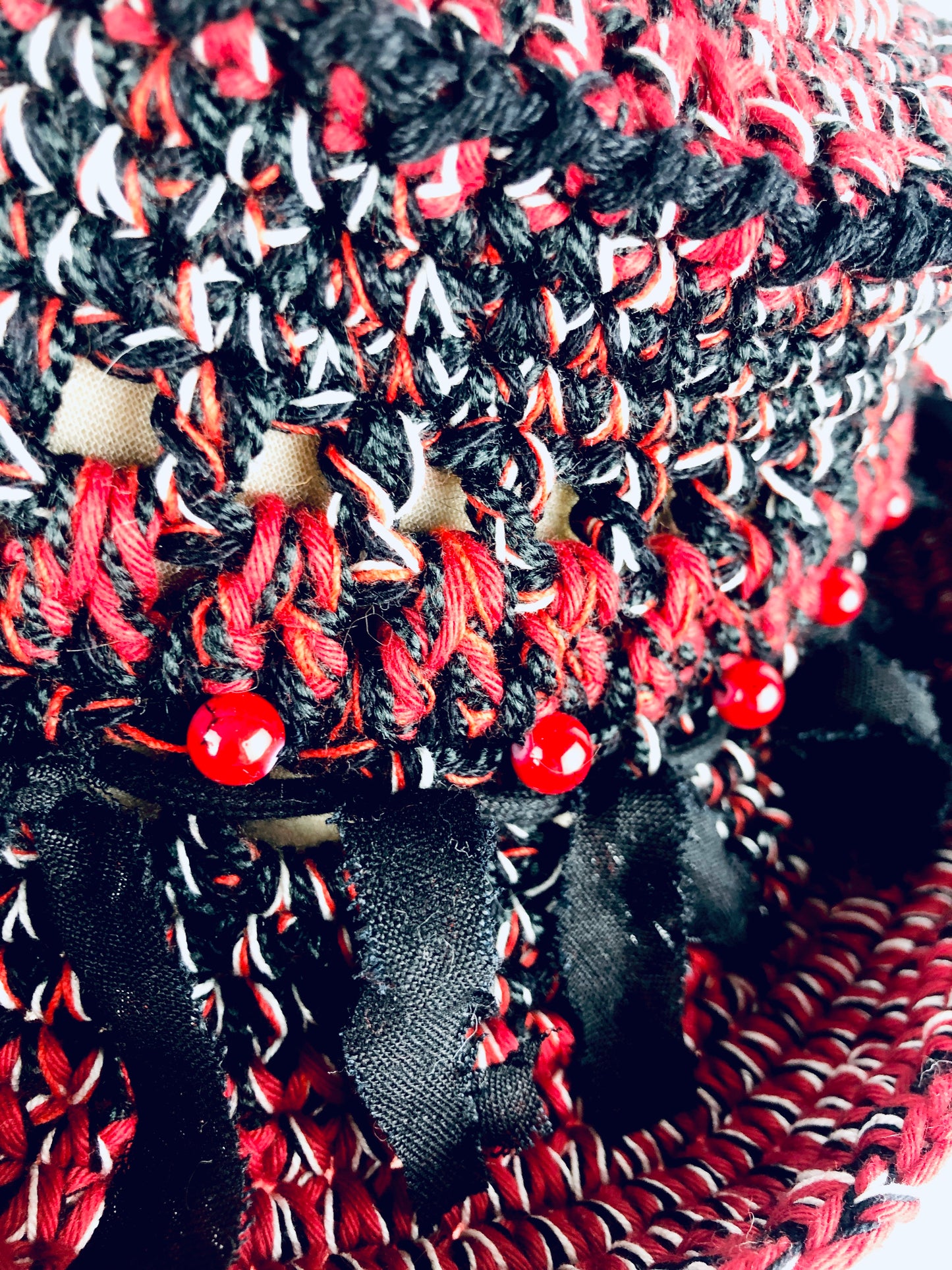 Black-red-white  lampshade cotton Hat