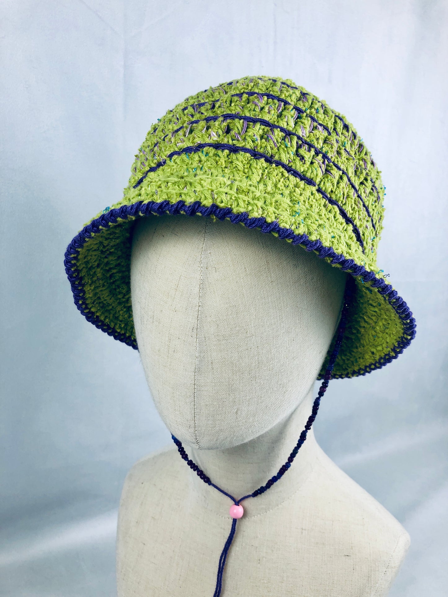 Bright lime green bucket hat