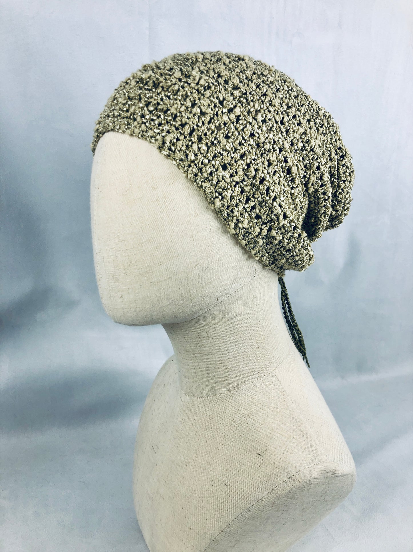 Brass olive slouchy beanie/turban