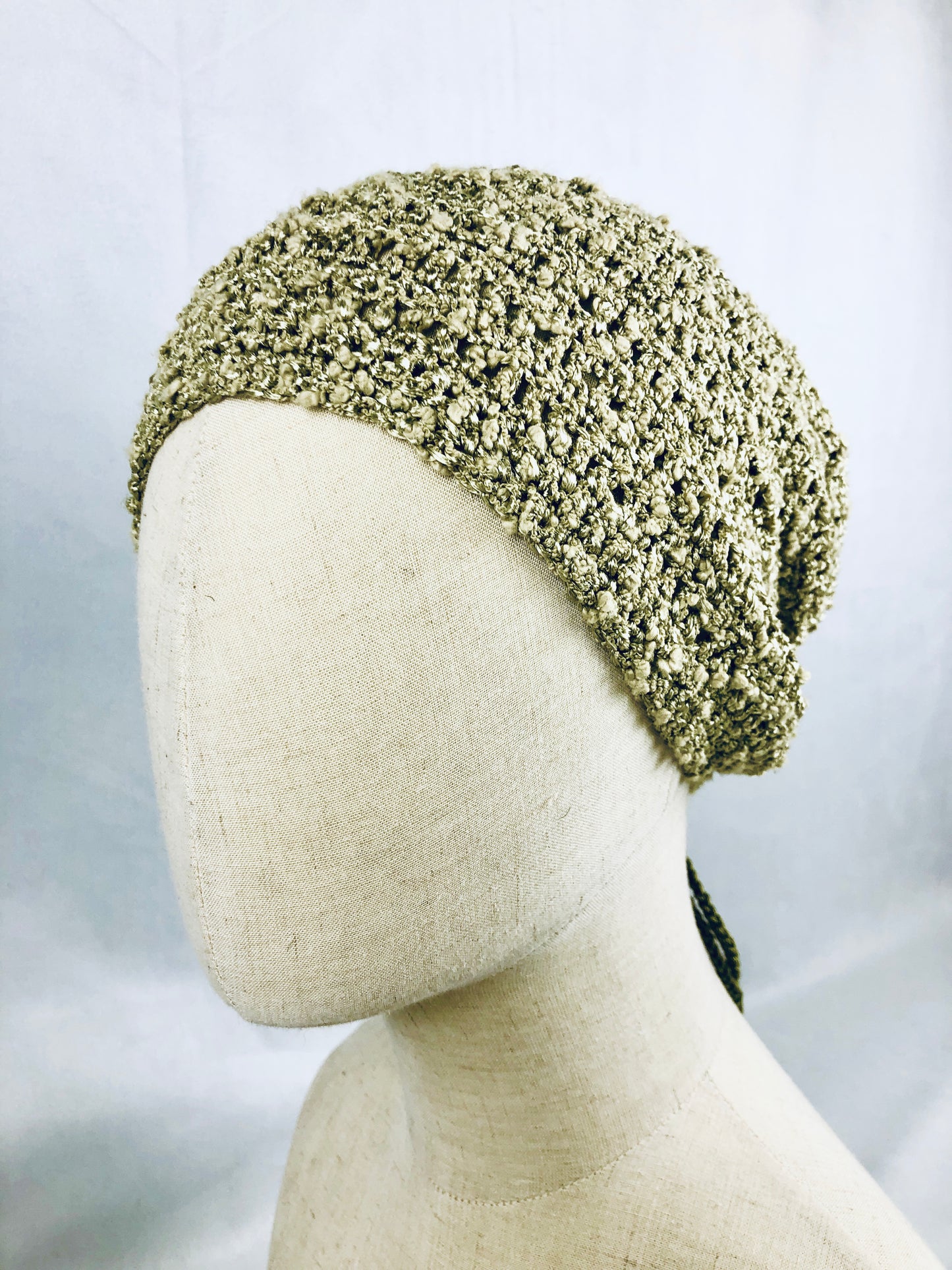 Brass olive slouchy beanie/turban