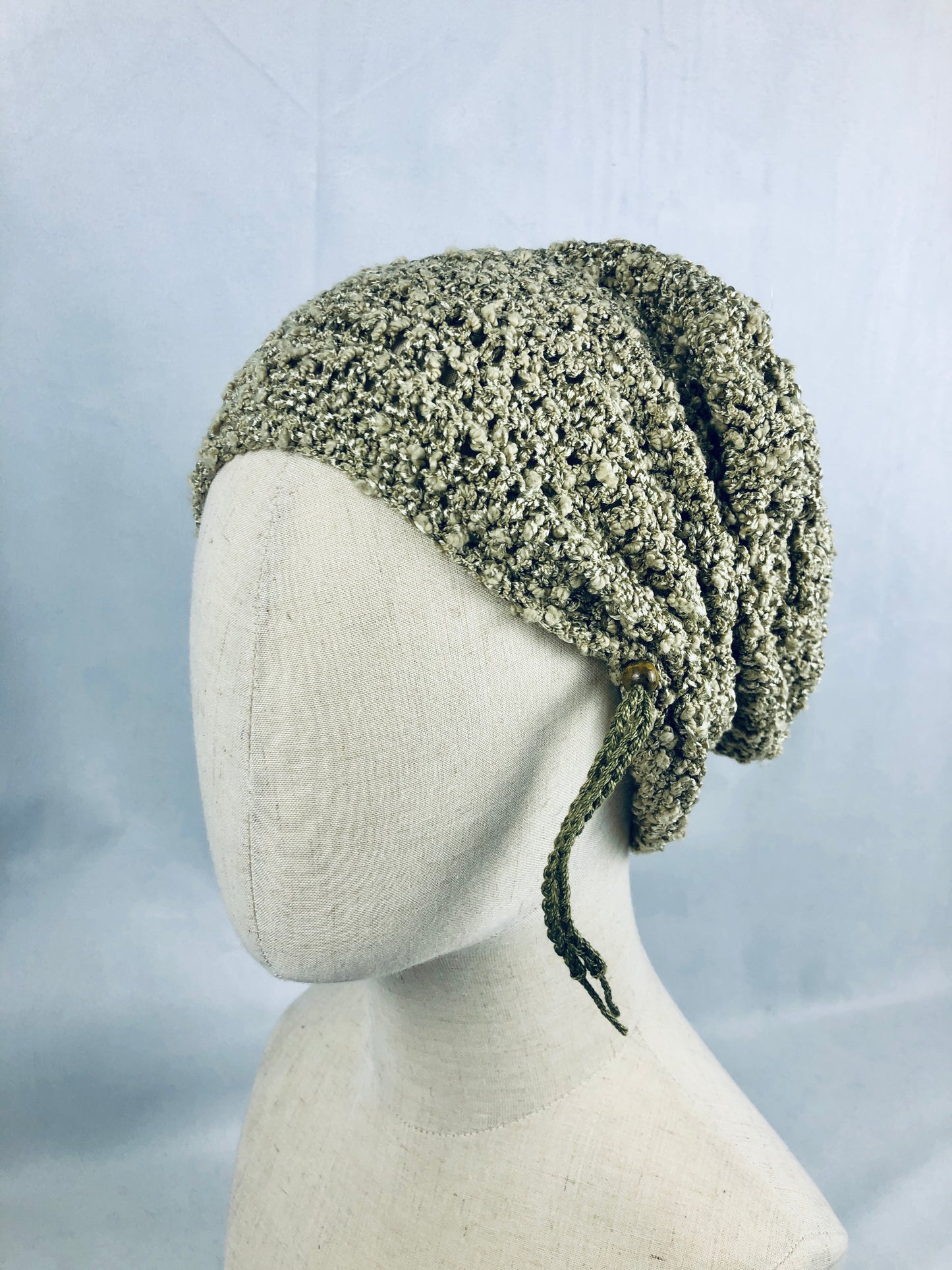 Brass olive slouchy beanie/turban