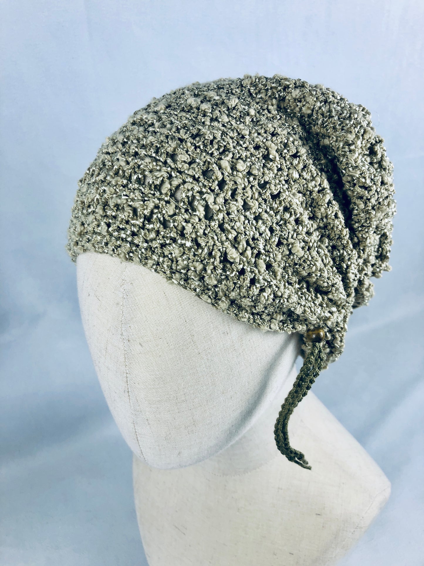 Brass olive slouchy beanie/turban