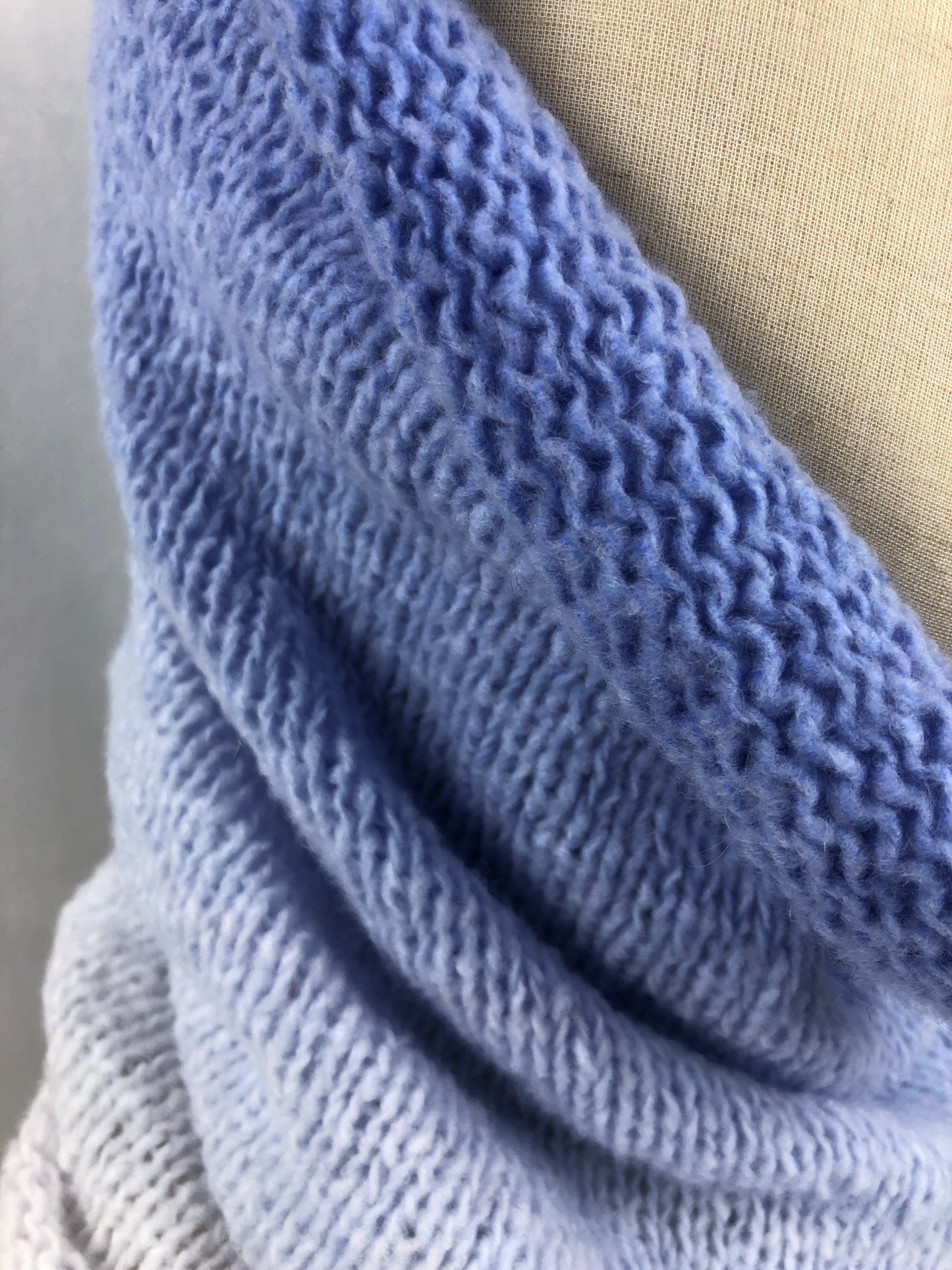 Blue white cowl scarf/ neck warmer