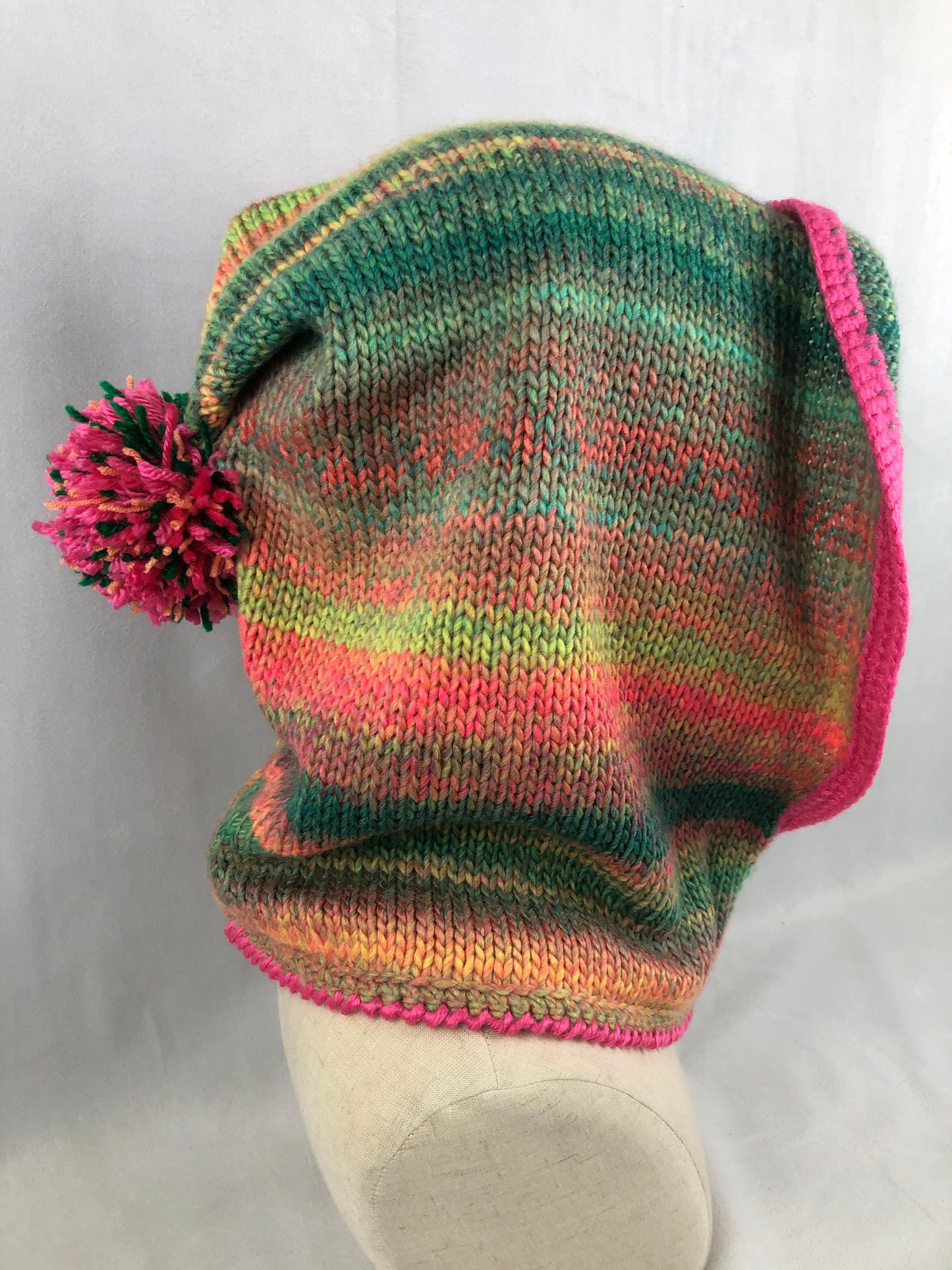 Multicoloured hood hat
