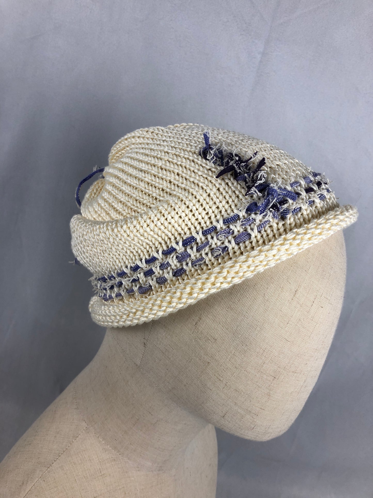 Creamy bamboo beanie hat