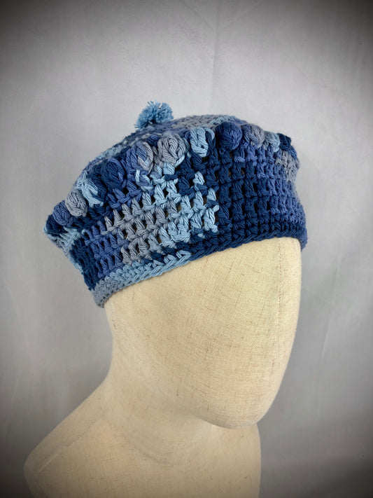 Blue cotton beret