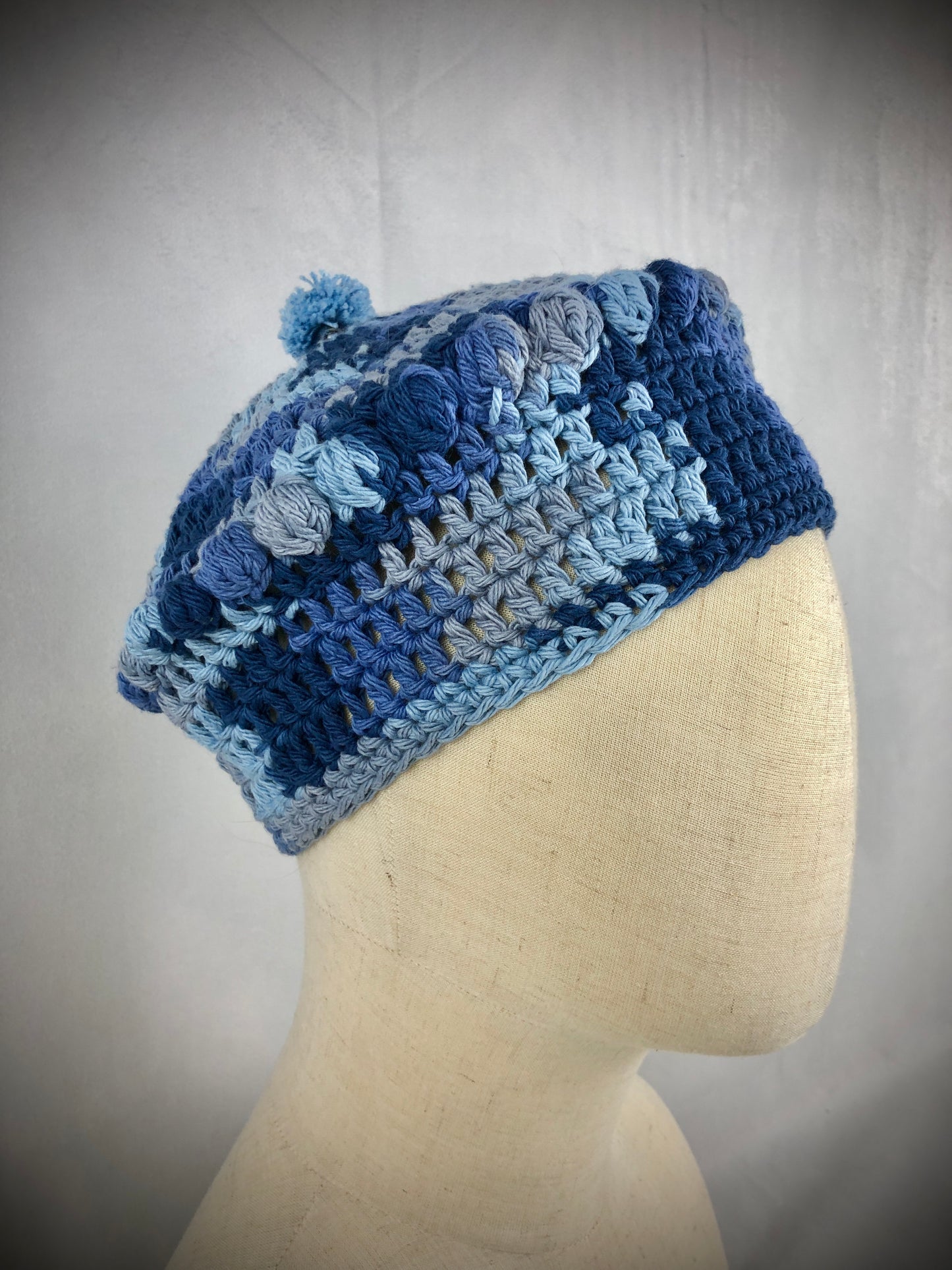 Blue cotton beret