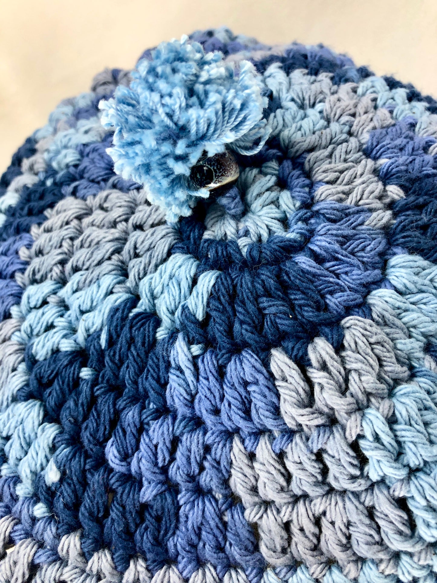 Blue cotton beret
