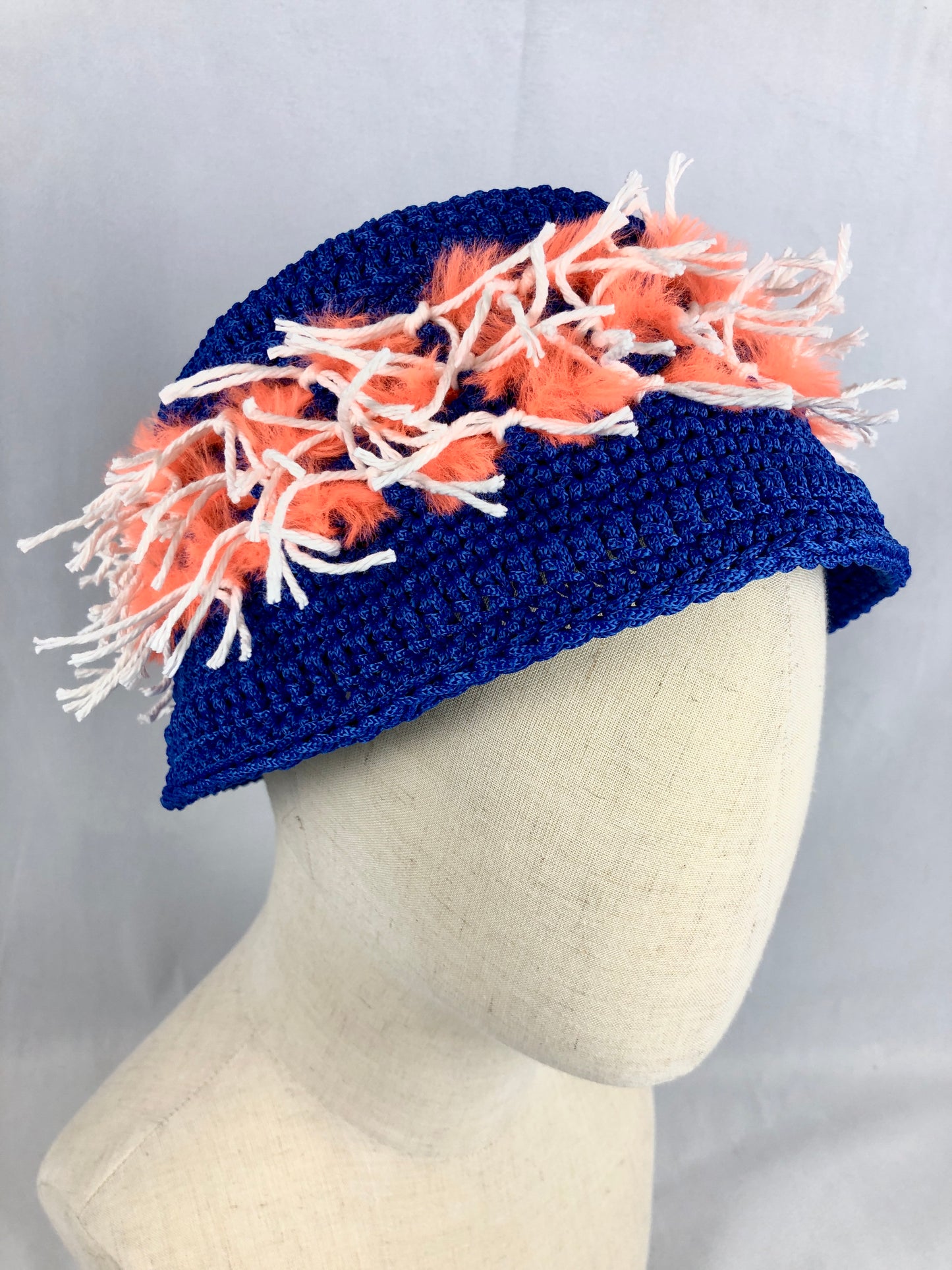 Blue orange bucket hat