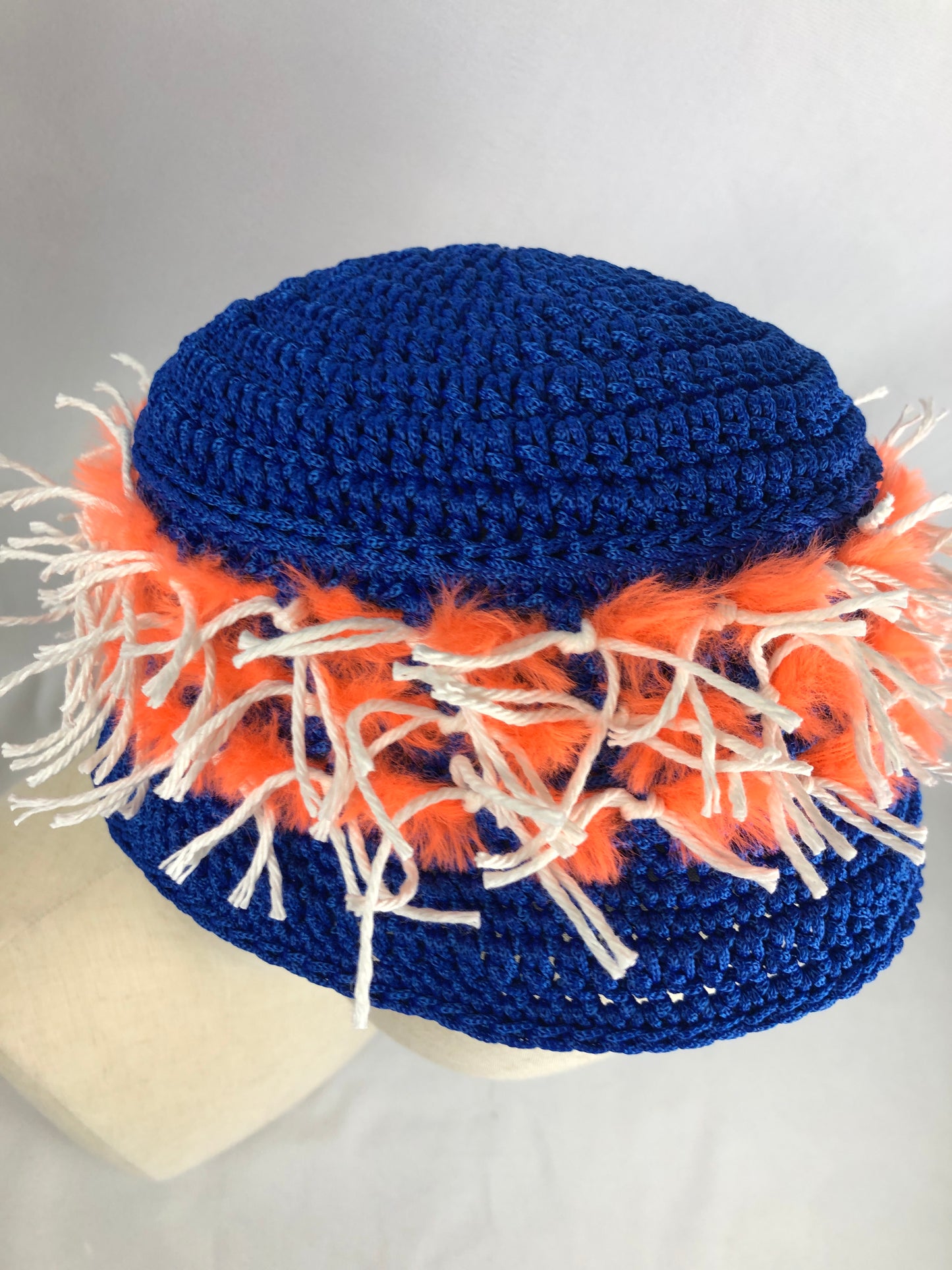 Blue orange bucket hat