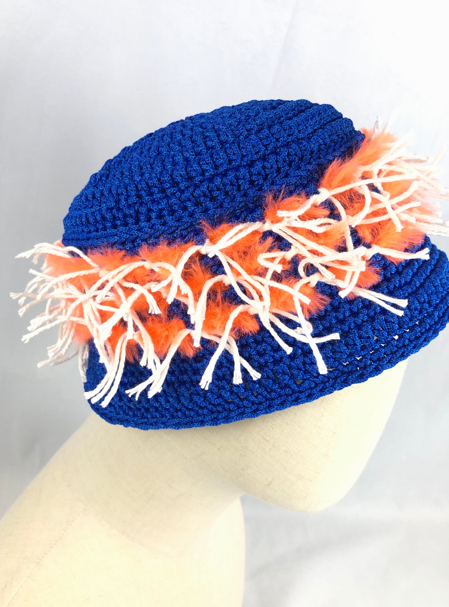 Blue orange bucket hat