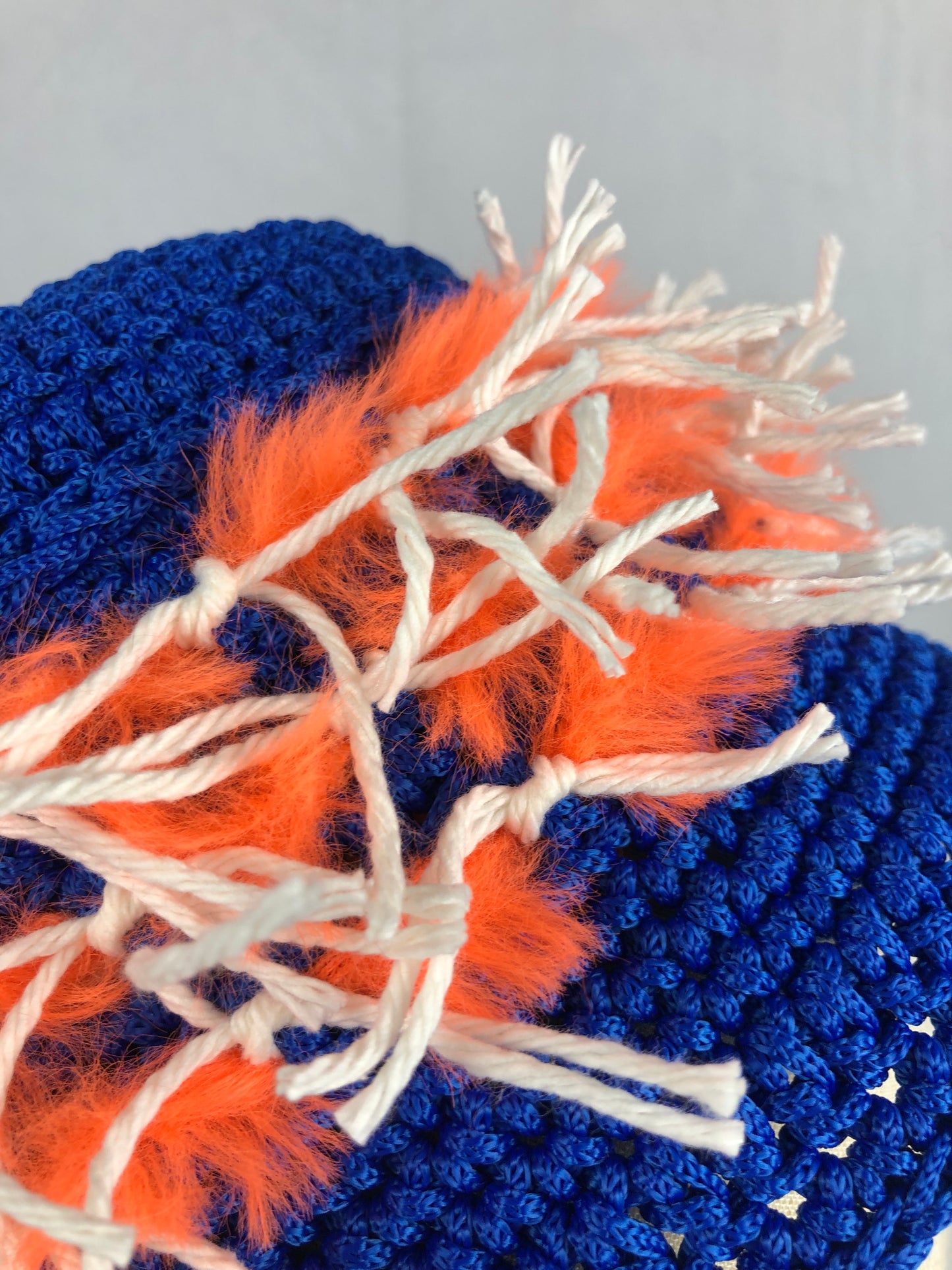 Blue orange bucket hat