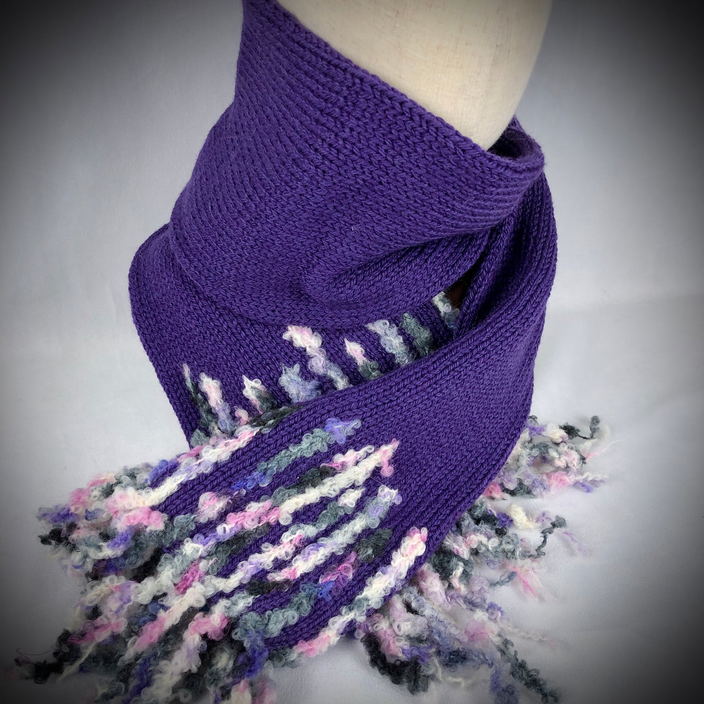 Purple wool scarf