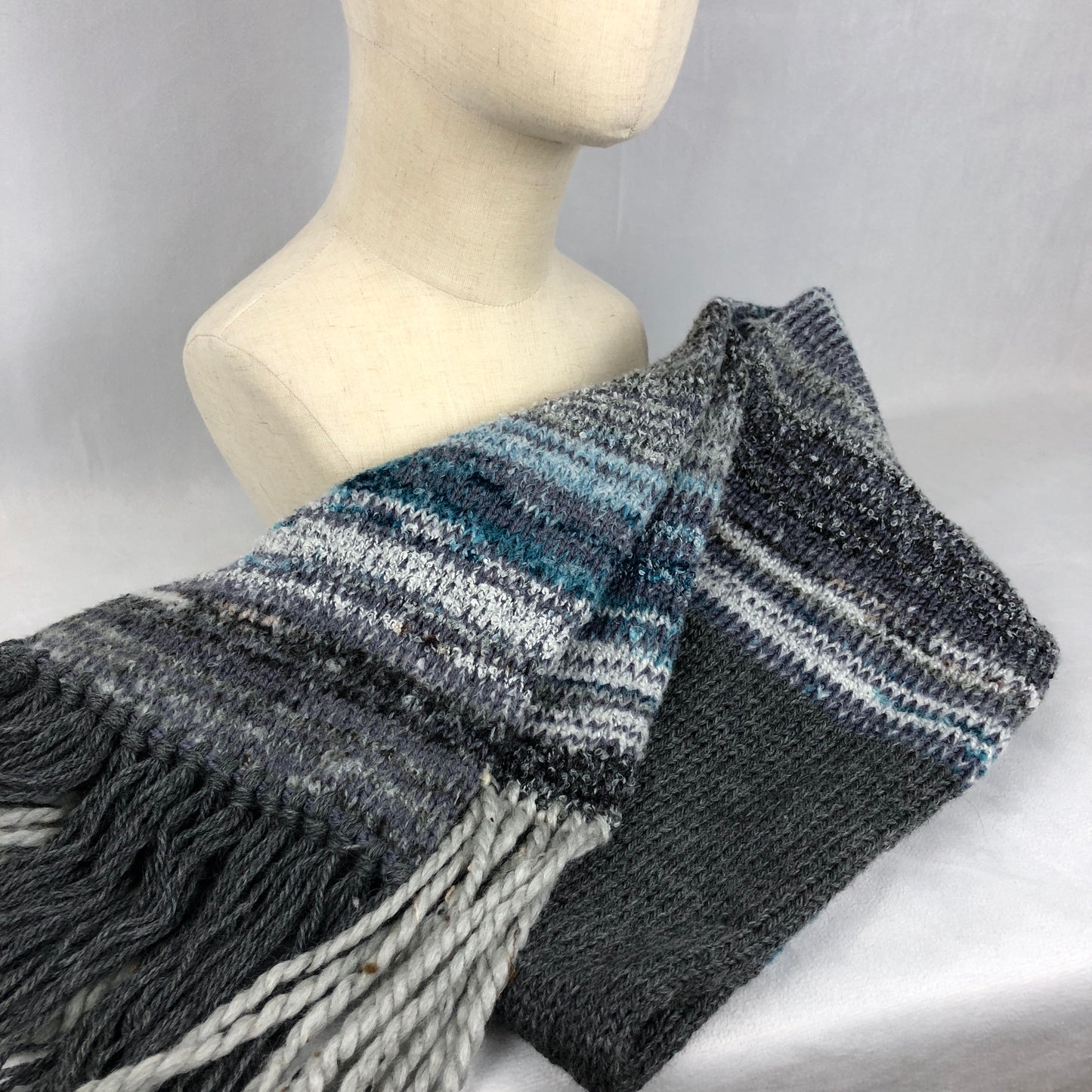 Grey glacier wool scarf