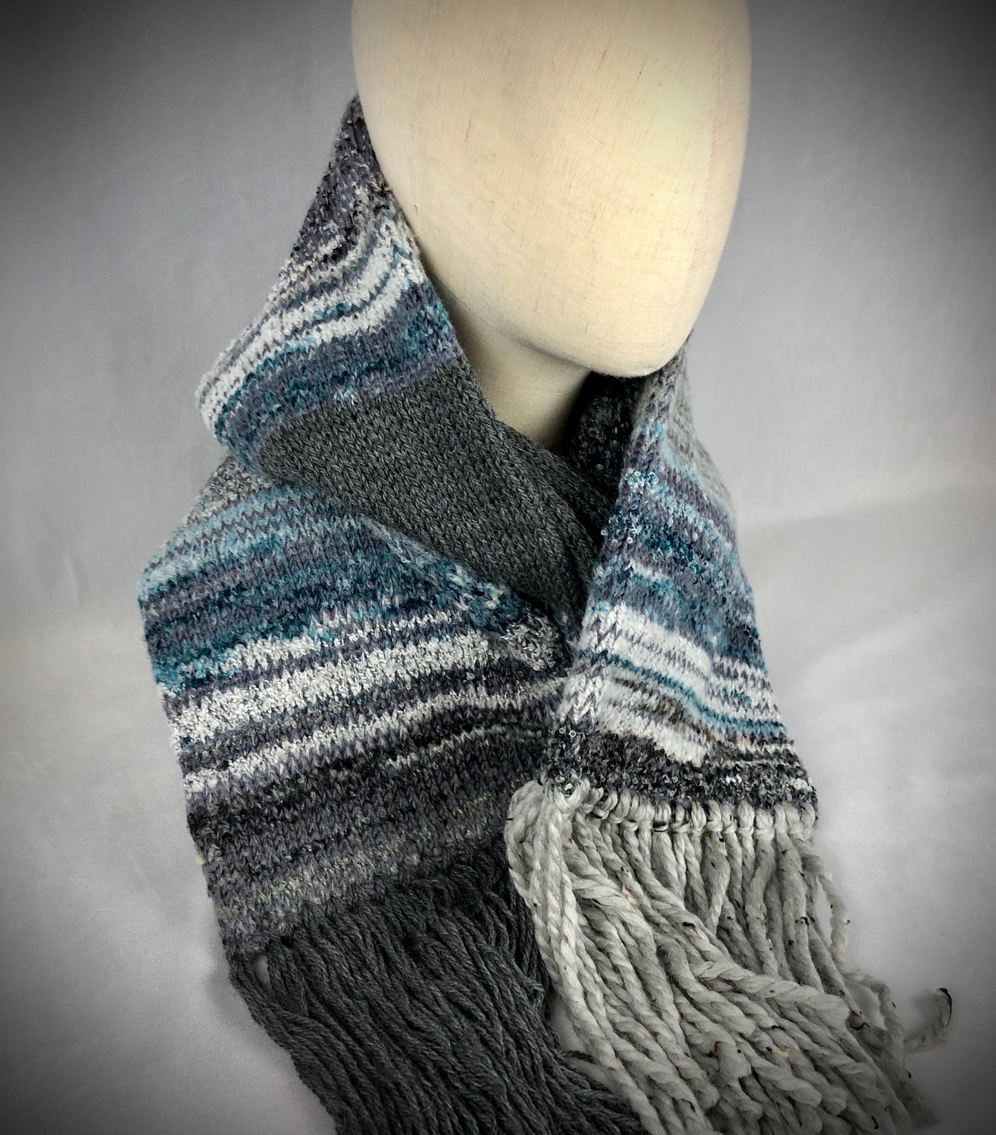 Grey glacier wool scarf