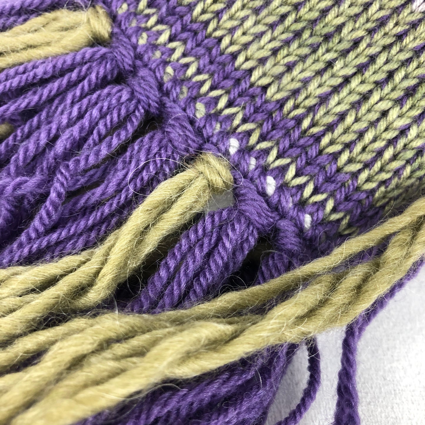 Purple green wool scarf