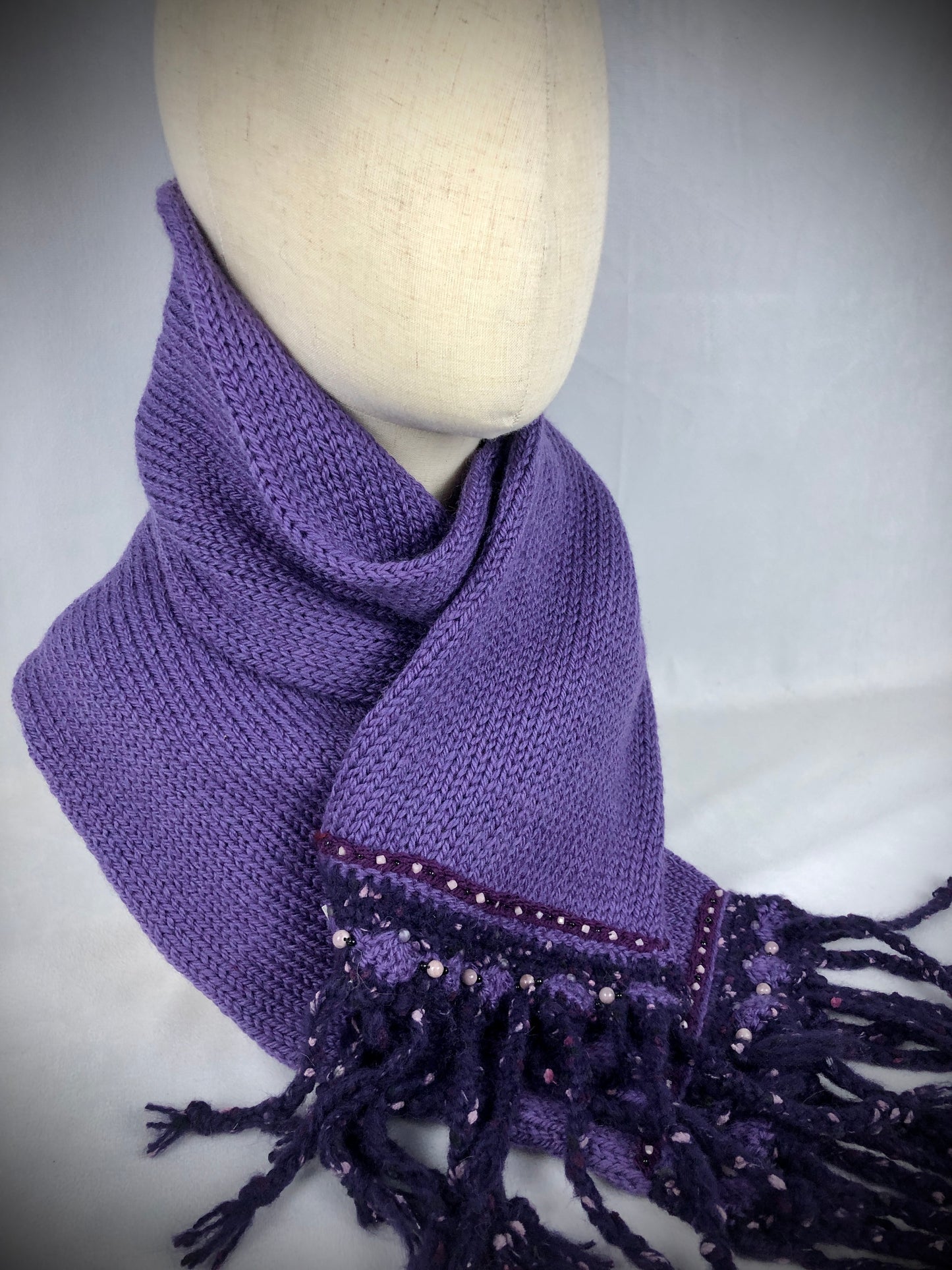 Purple wool amethyst scarf