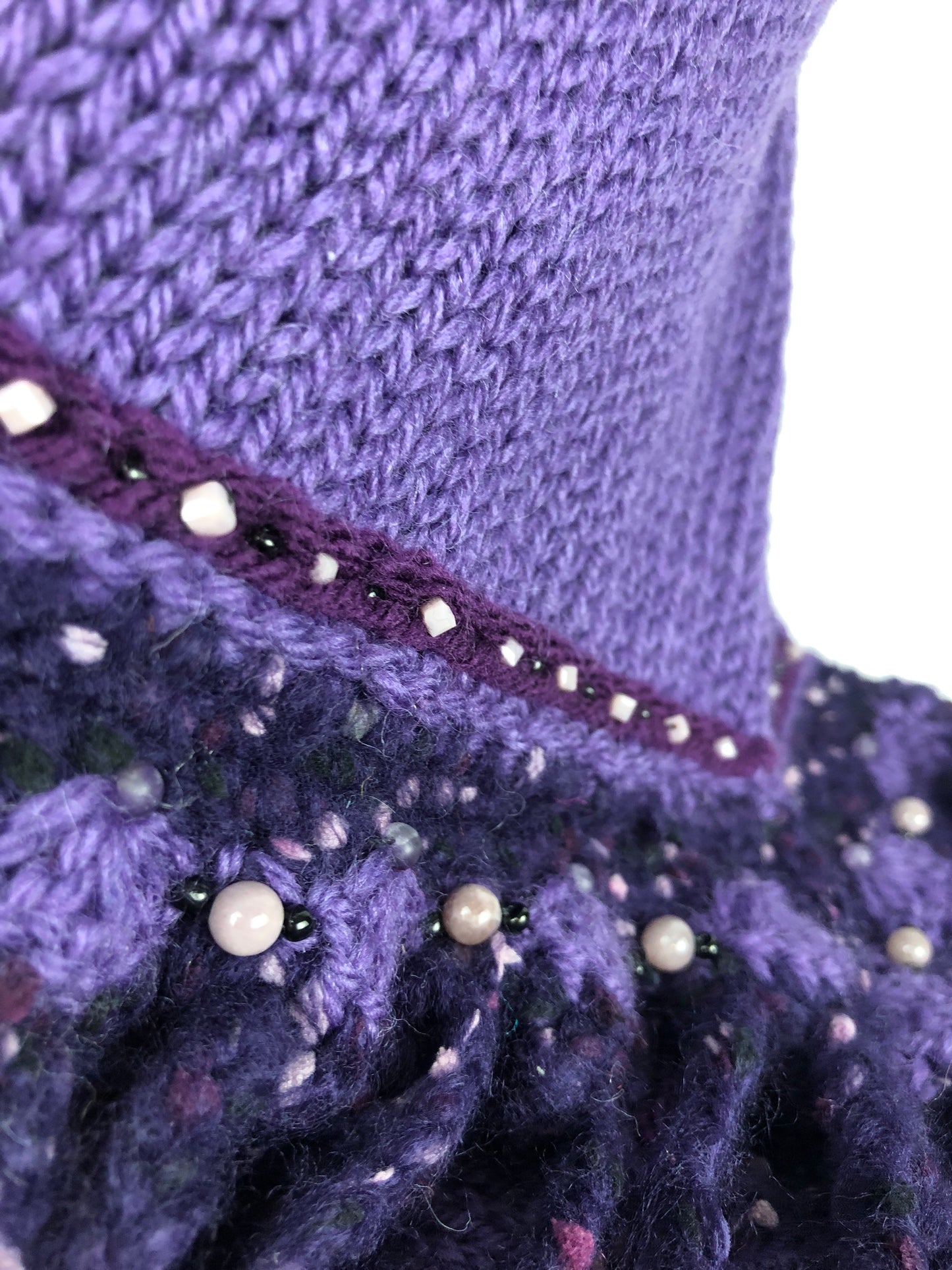 Purple wool amethyst scarf